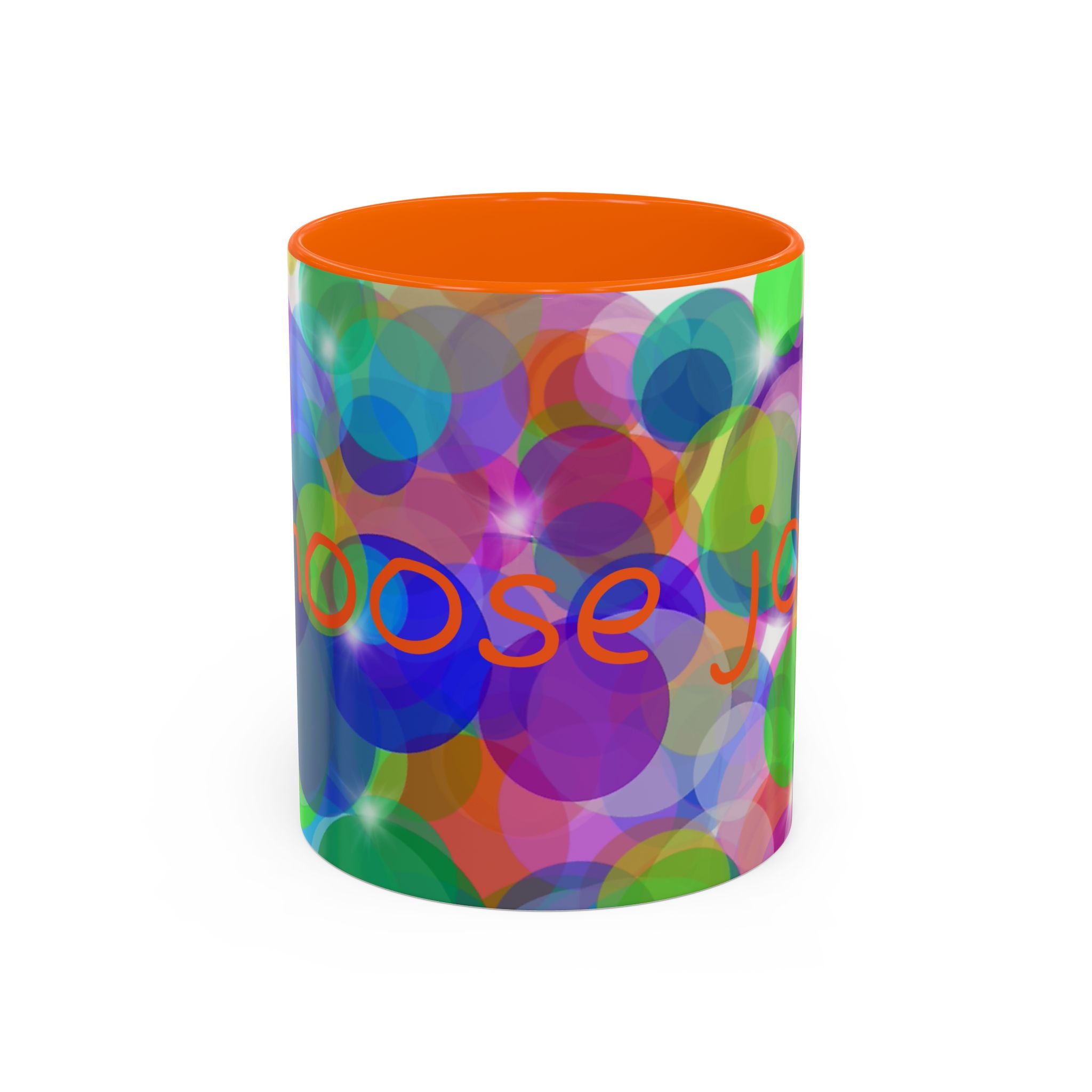 Colorful Bokeh "Choose Joy!" Accent Coffee Mug (11/15oz)