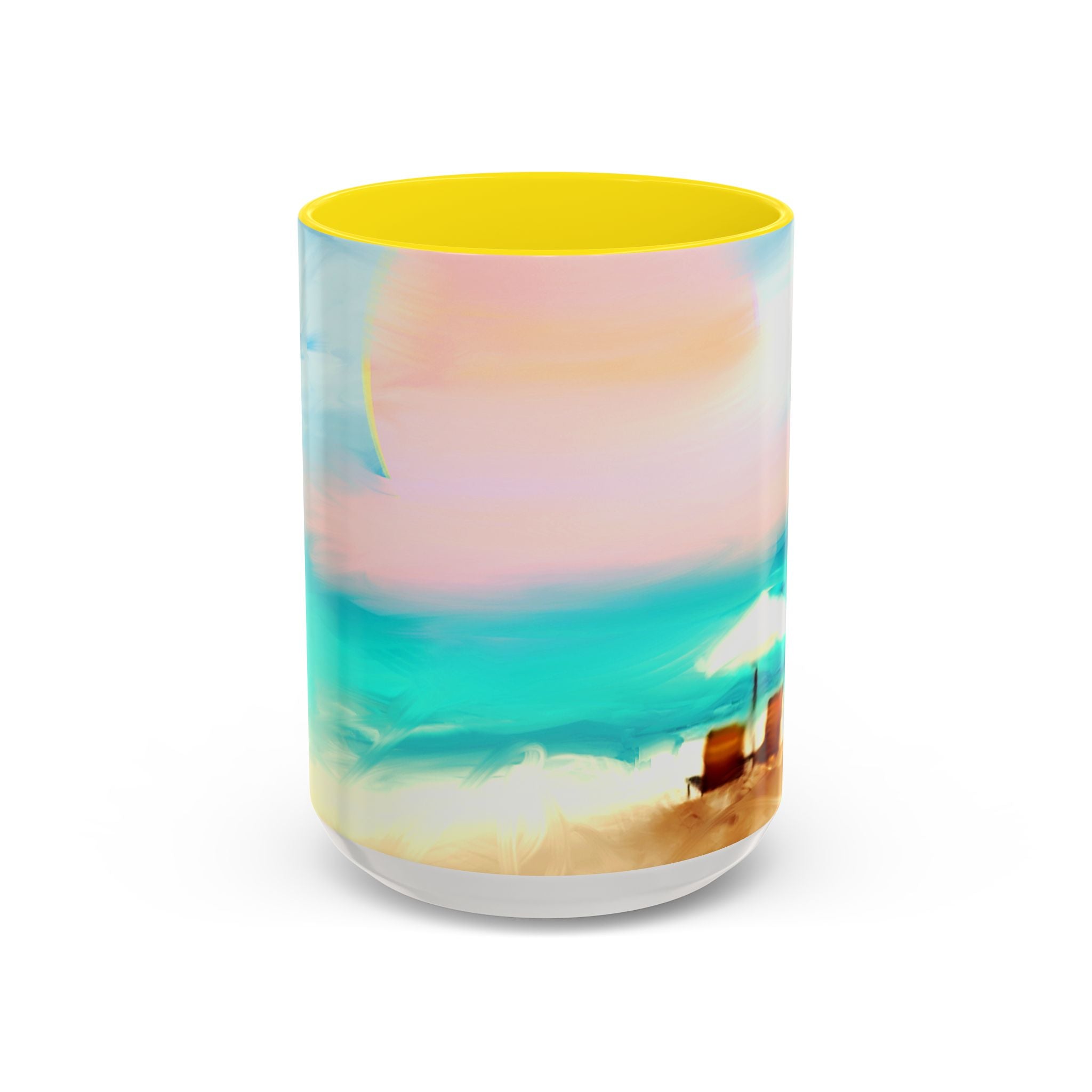 Beach Sunrise Accent Coffee Mug — Tropical Ocean Scene 11/15oz