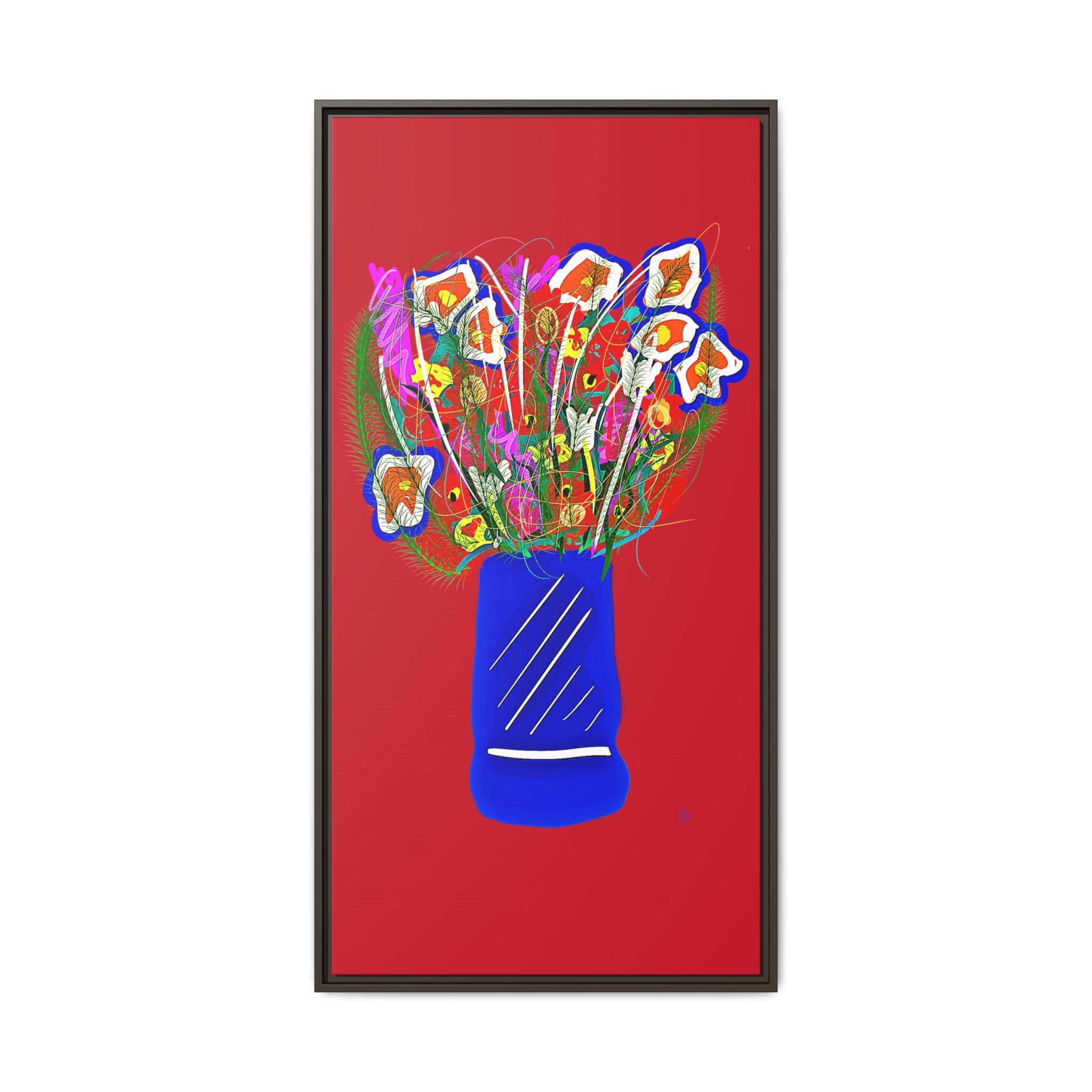 Floral Bouquet Matte Canvas Print — Framed Wall Art