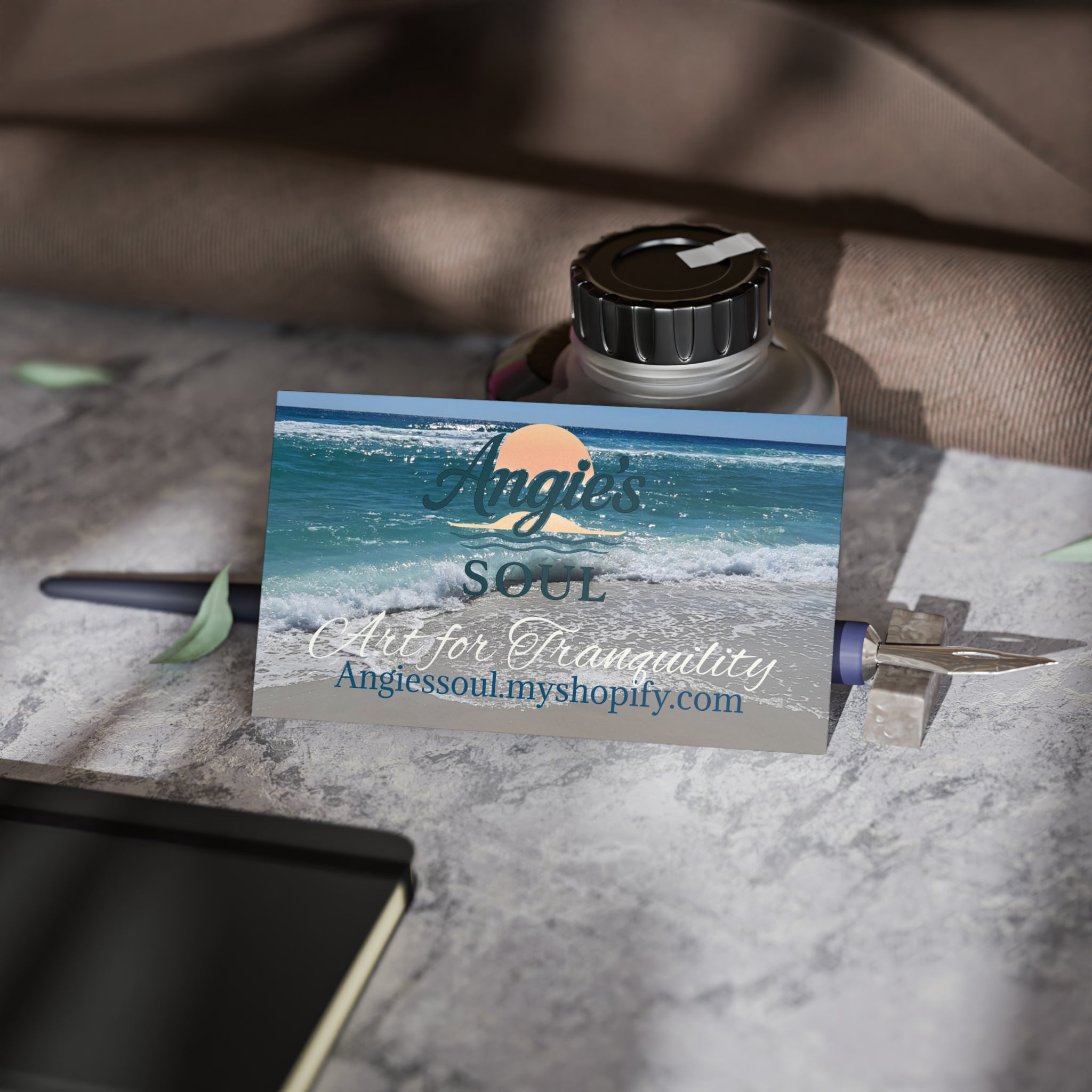 Tranquil Beach Business Cards — 'Art for Tranquility' Professional Cards