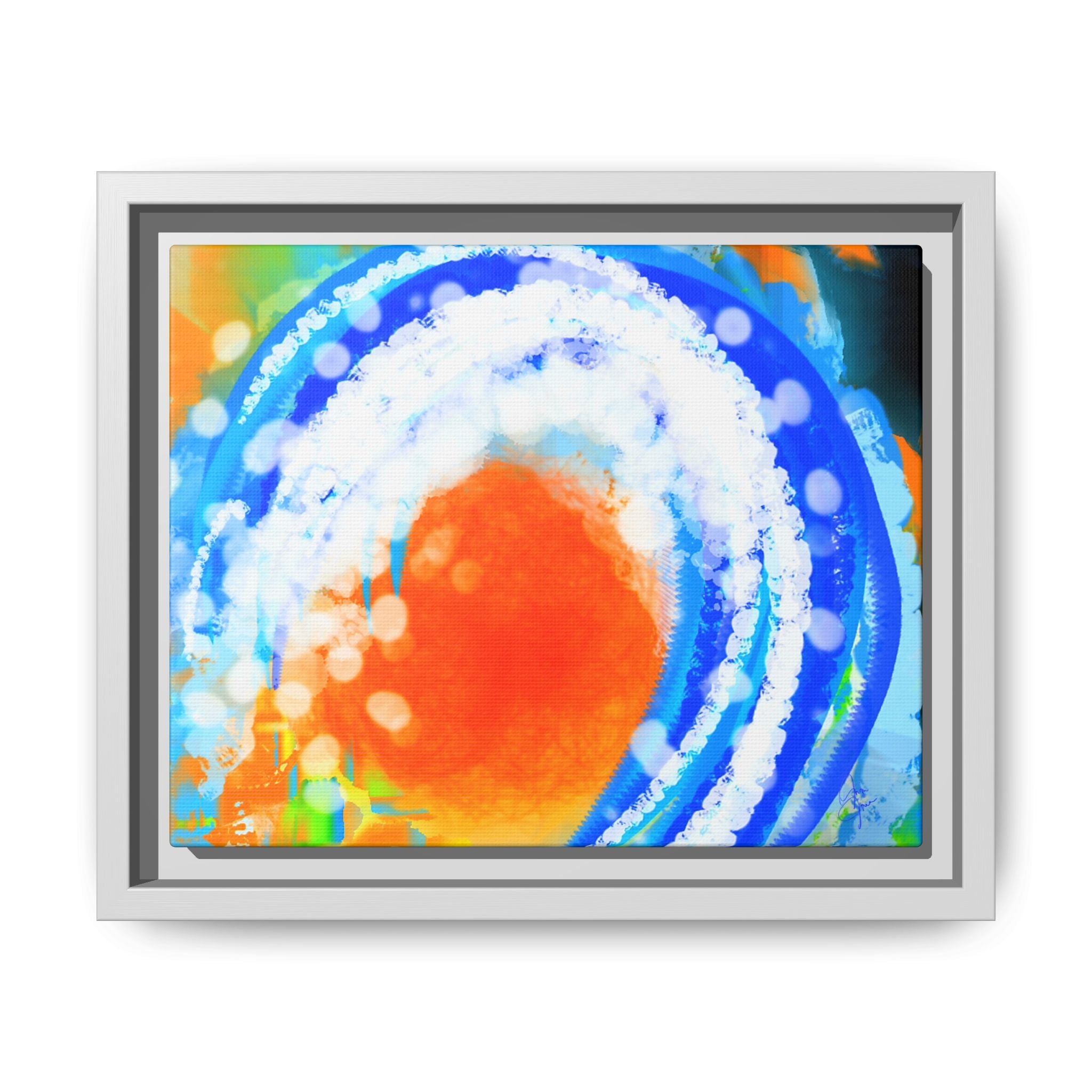 Abstract Ocean Wave Matte Canvas Print — Framed Multi‑Color Wall Art
