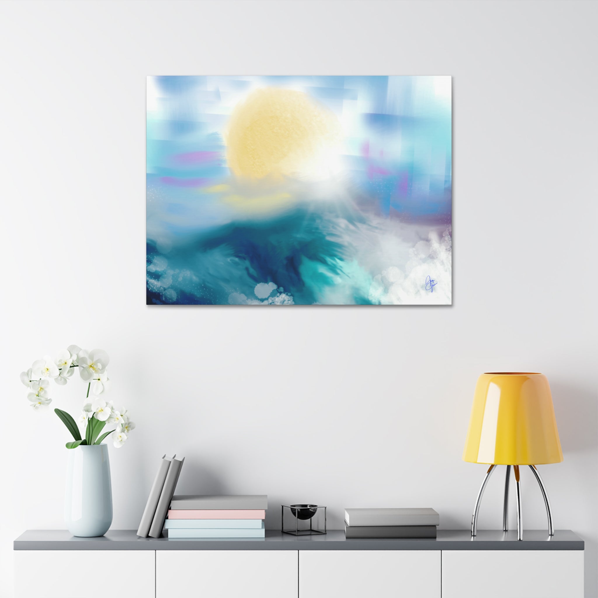 Ocean Sunrise Abstract Canvas Print — Stretched 1.5"