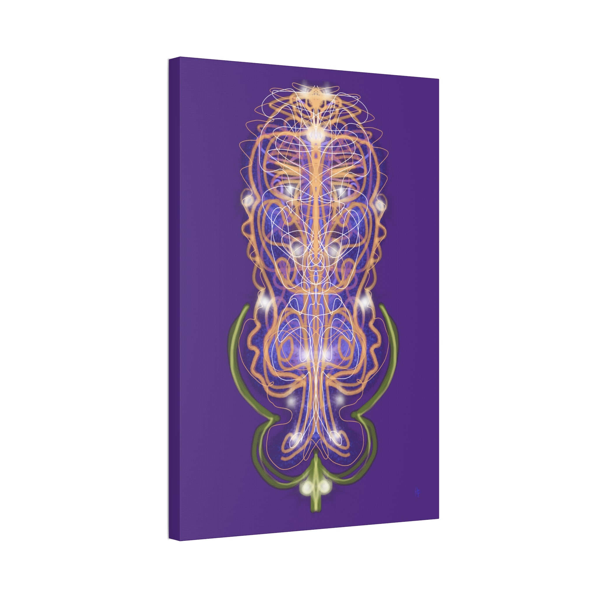 Mystic Symmetry Canvas — Abstract Spiritual Wall Art on Teal