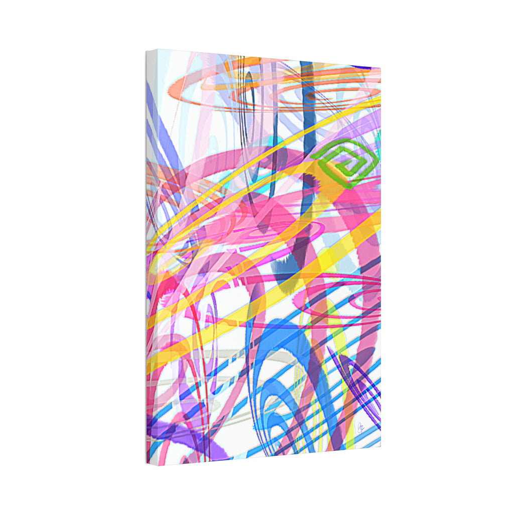 Abstract Rainbow Scribble Canvas – Colorful Modern Wall Art (1.5" Stretched)