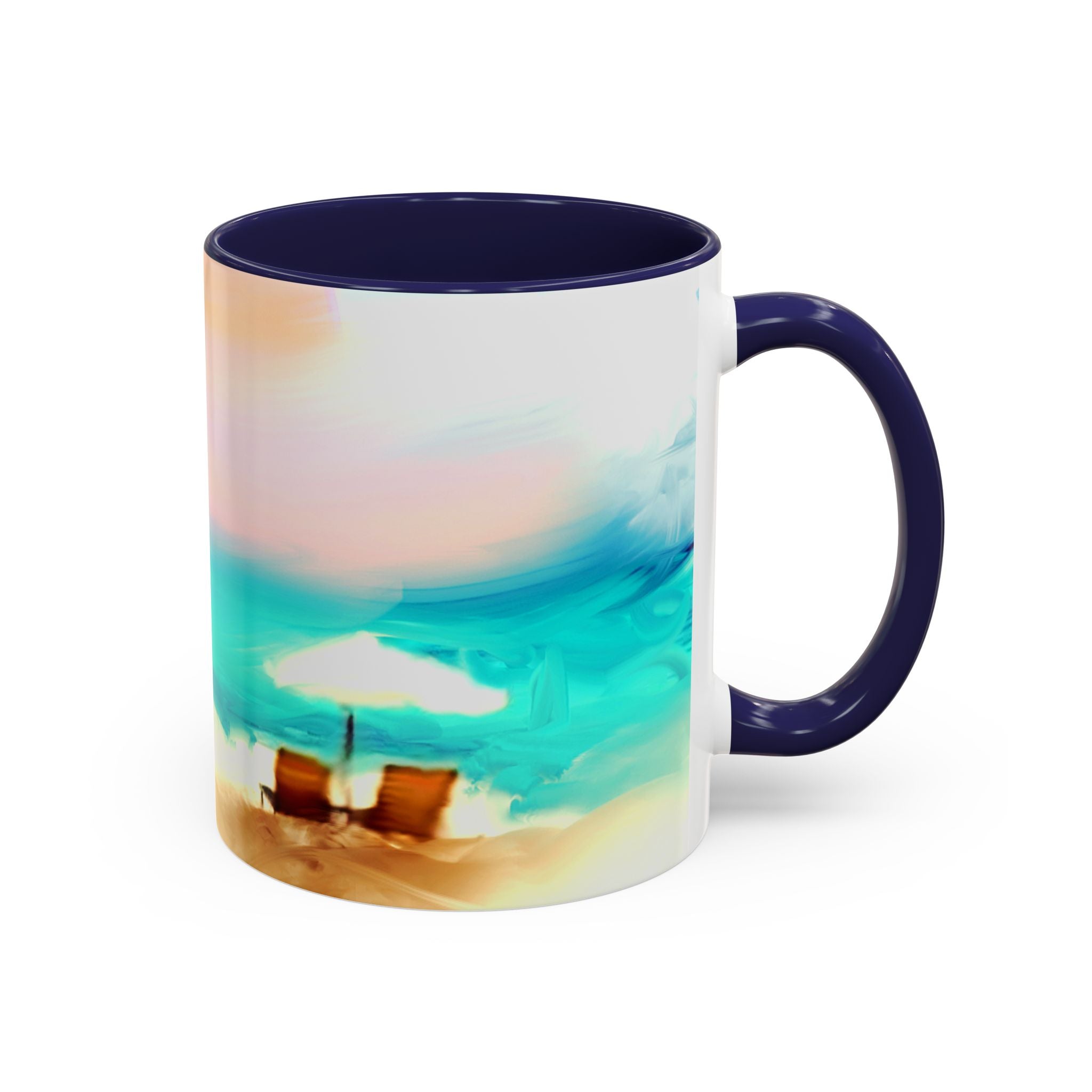 Beach Sunrise Accent Coffee Mug — Tropical Ocean Scene 11/15oz