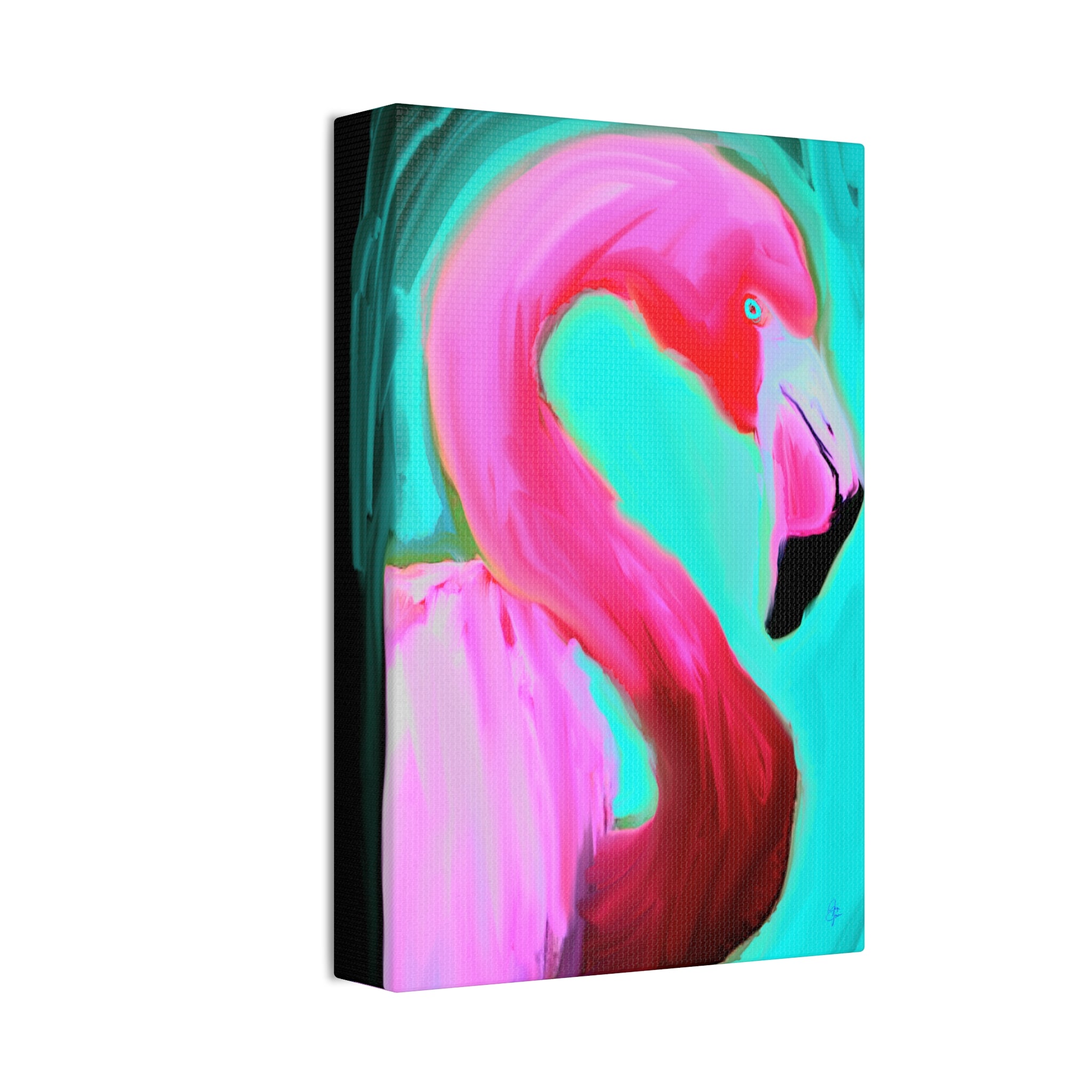 Pink Flamingo Canvas Wall Art – Tropical Bright Stretched Canvas