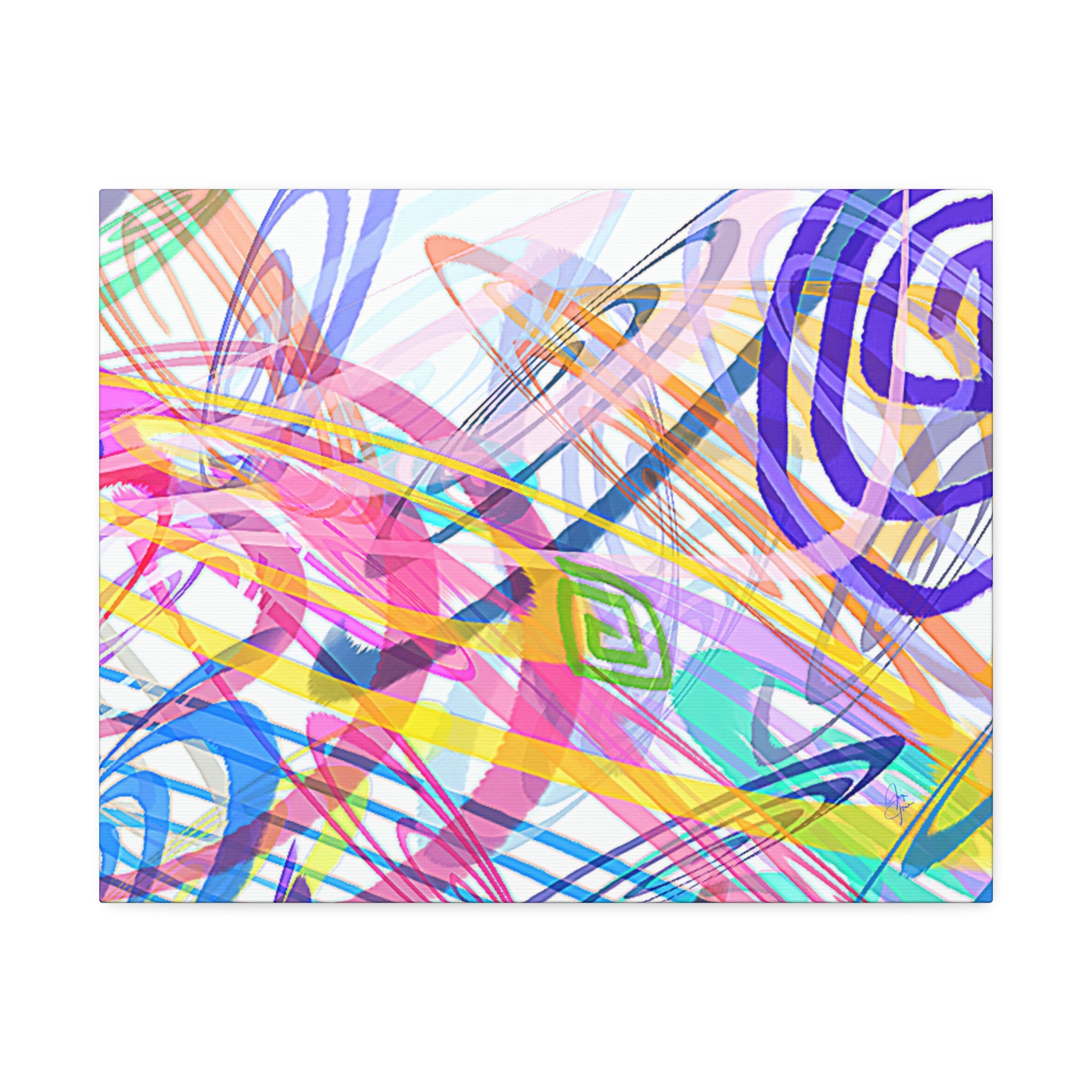 Abstract Rainbow Scribble Canvas – Colorful Modern Wall Art (1.5" Stretched)