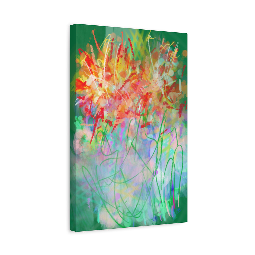 Abstract Floral Canvas Print — Colorful Spring Garden Matte Wall Art (Stretched 1.25")