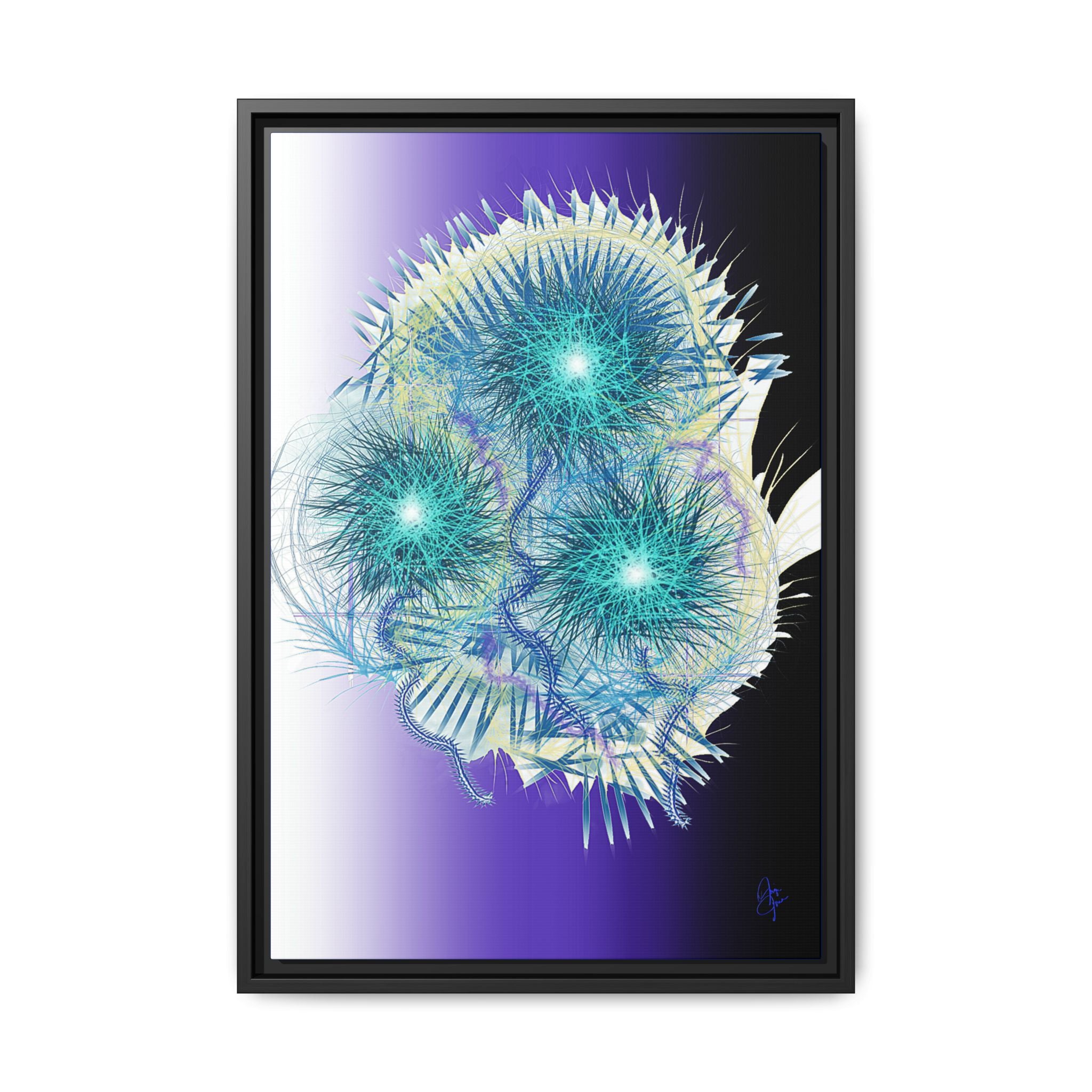 Dandelion Abstract Print Matte Canvas Framed Wall Art