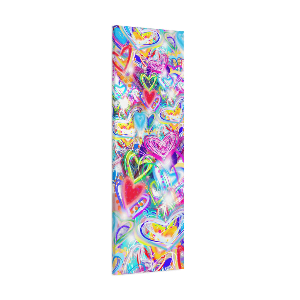 Colorful Heart Graffiti Matte Canvas