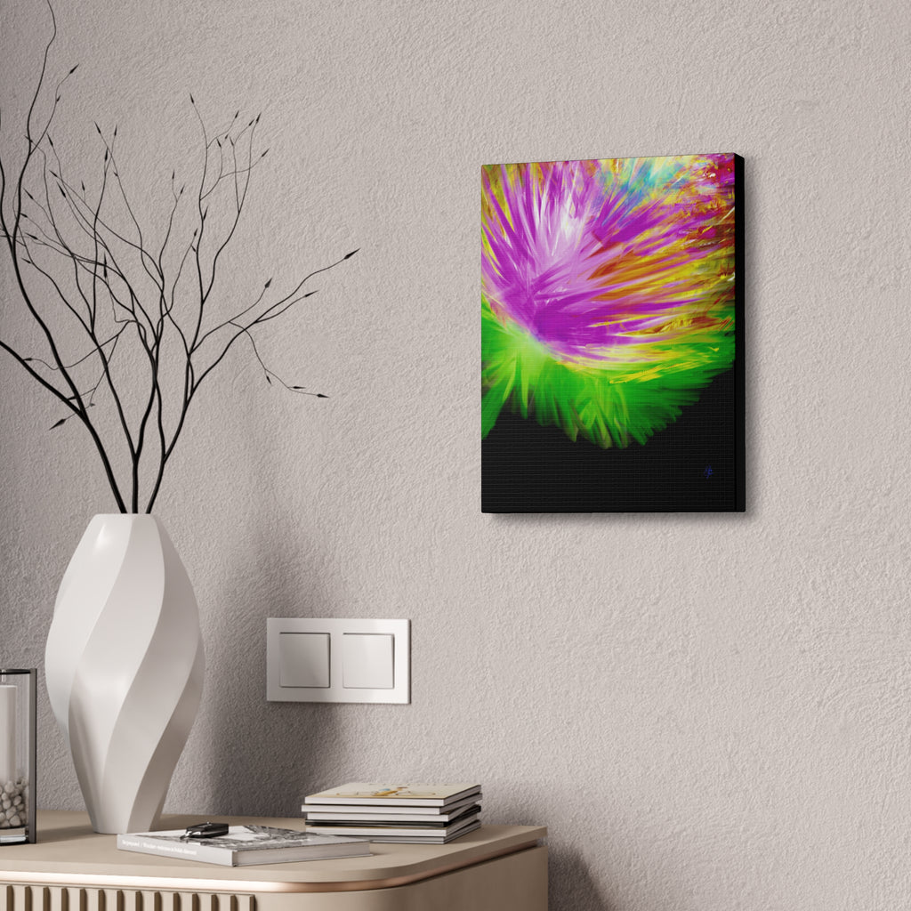 Vibrant Abstract Feather Canvas — Colorful Modern Wall Art (1.5" Stretched)