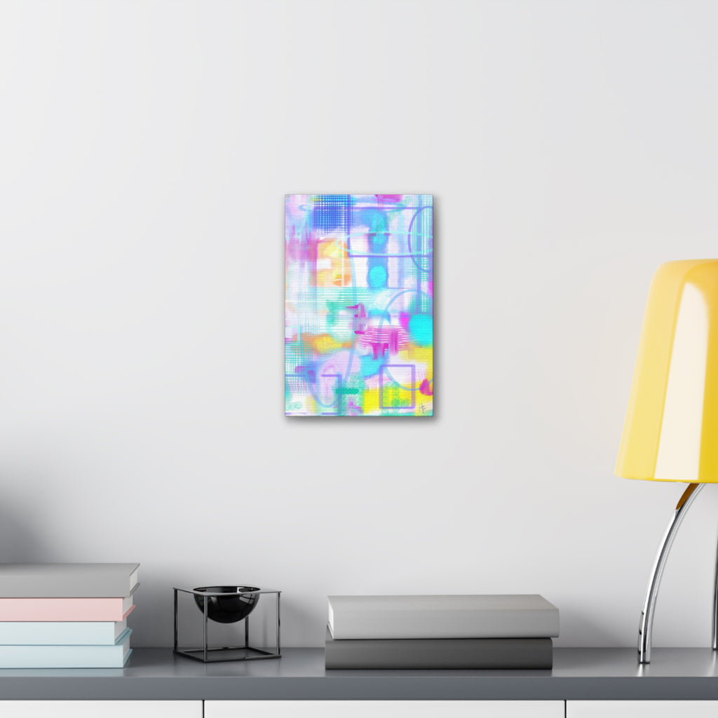 Abstract Pastel Canvas Print — Soft Watercolor Geometric Wall Art