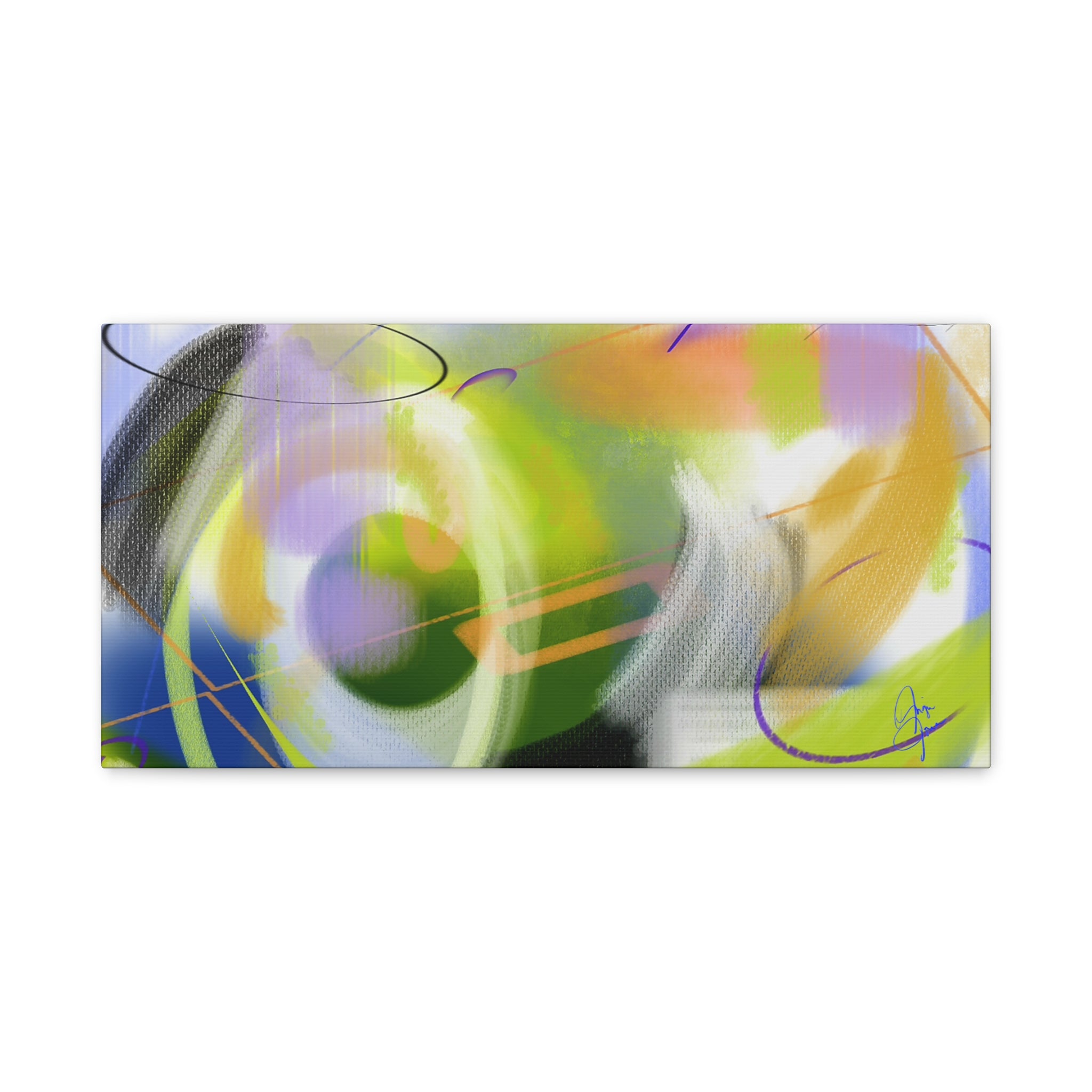 Abstract Color Swirl Matte Canvas Print — Modern Stretched Wall Art