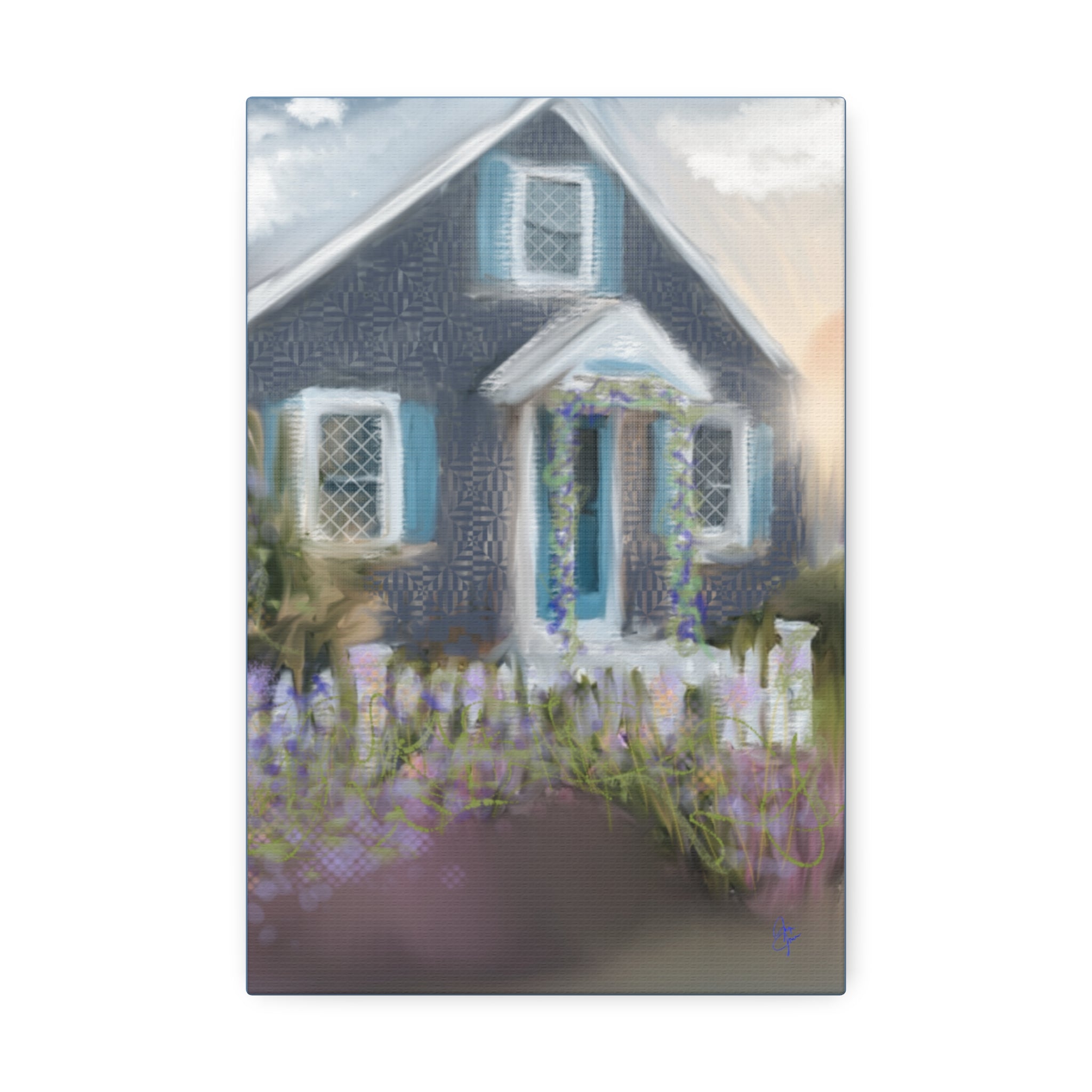 Coastal Cottage Garden Canvas Print — Stretched 1.5" Wall Art