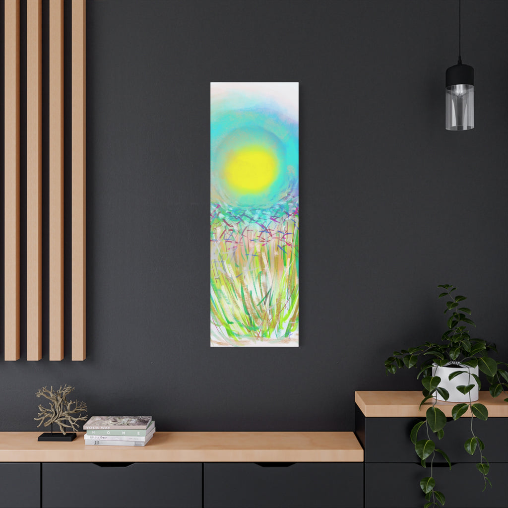 Sunlit Meadow Abstract Canvas Art — Bright Floral Wall Decor