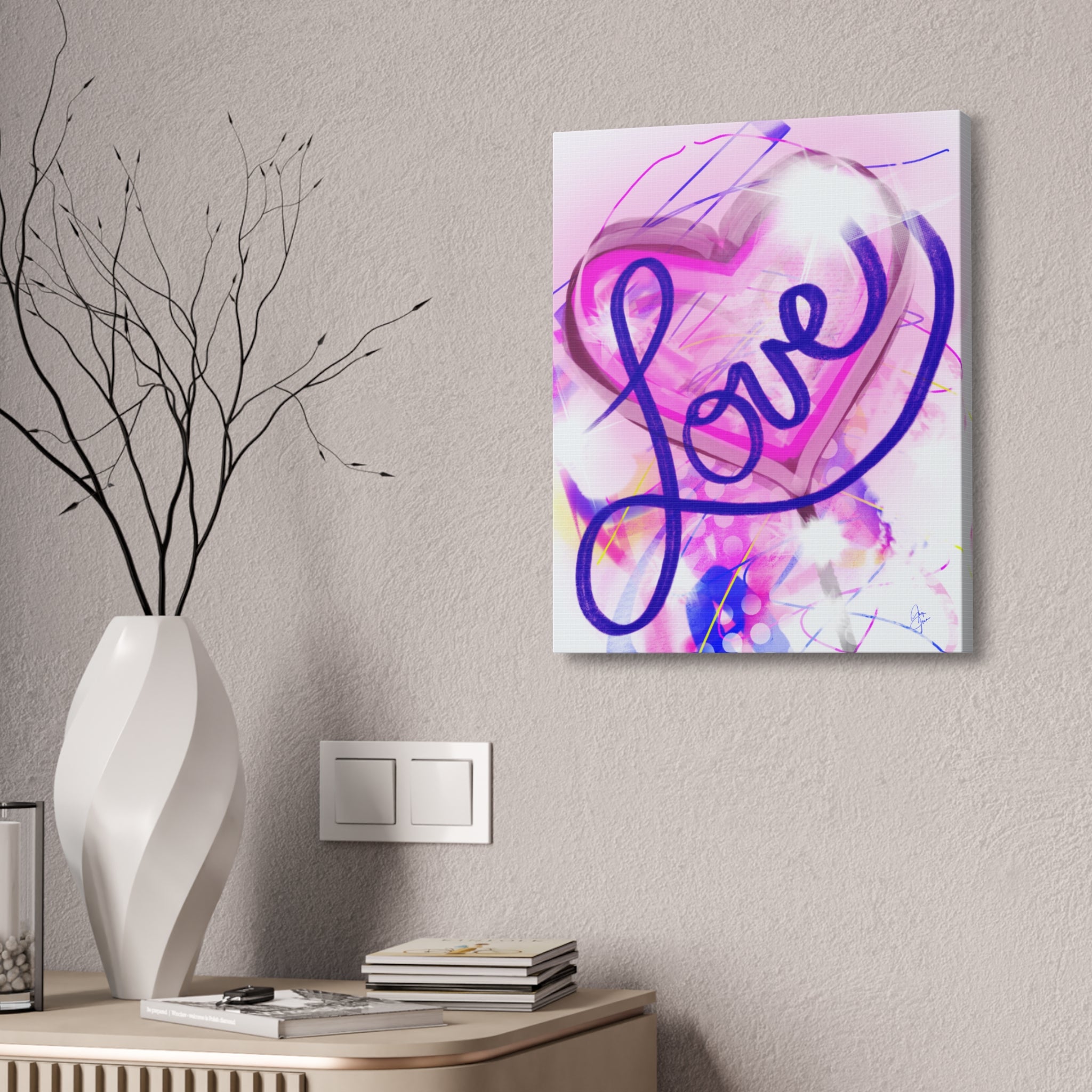 Valentine "Love Your Valentine" Stretched Canvas Wall Art