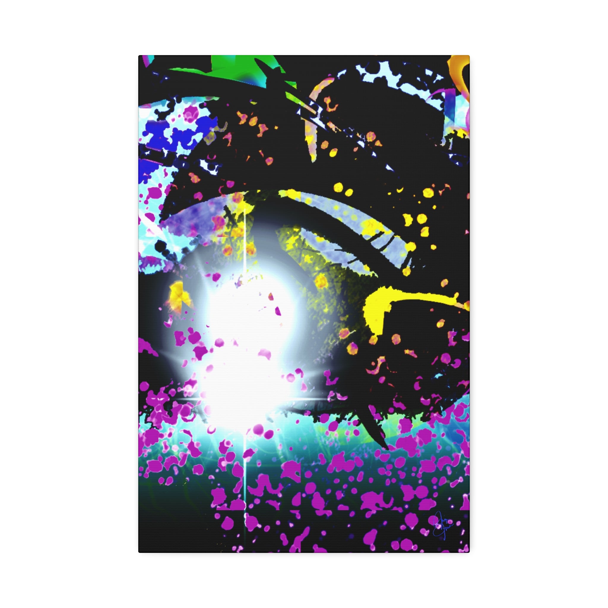 Abstract Neon Splash Canvas Print — Vibrant Galaxy-Inspired Wall Art (Stretched 1.5")