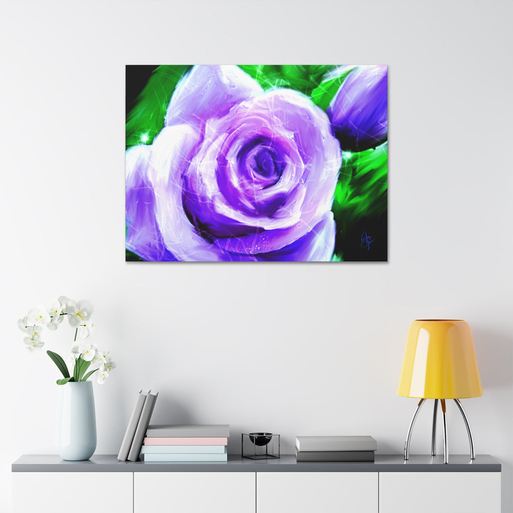 Purple Rose Canvas Print – Stretched 1.5" Floral Wall Art