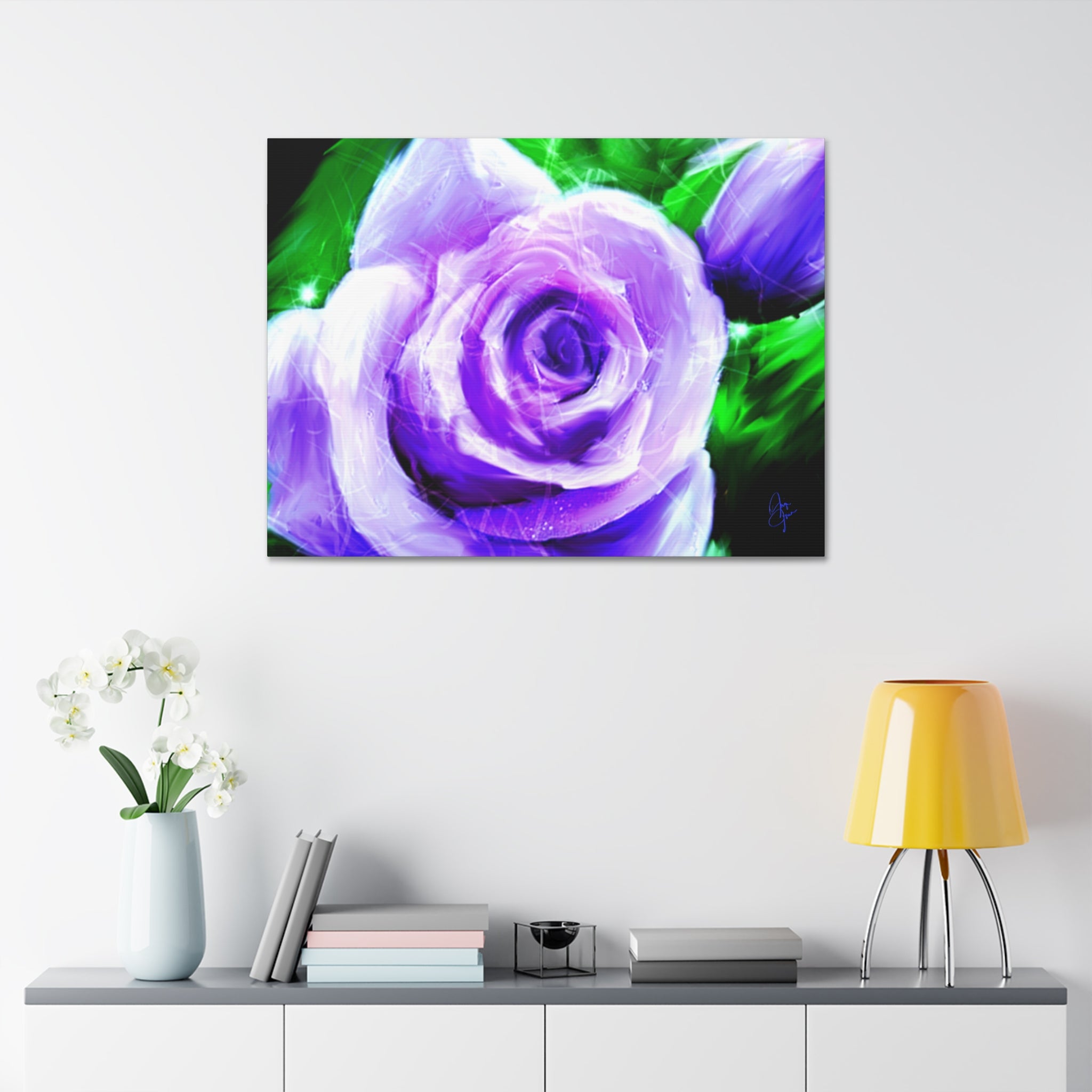 Purple Rose Canvas Print – Stretched 1.5" Floral Wall Art