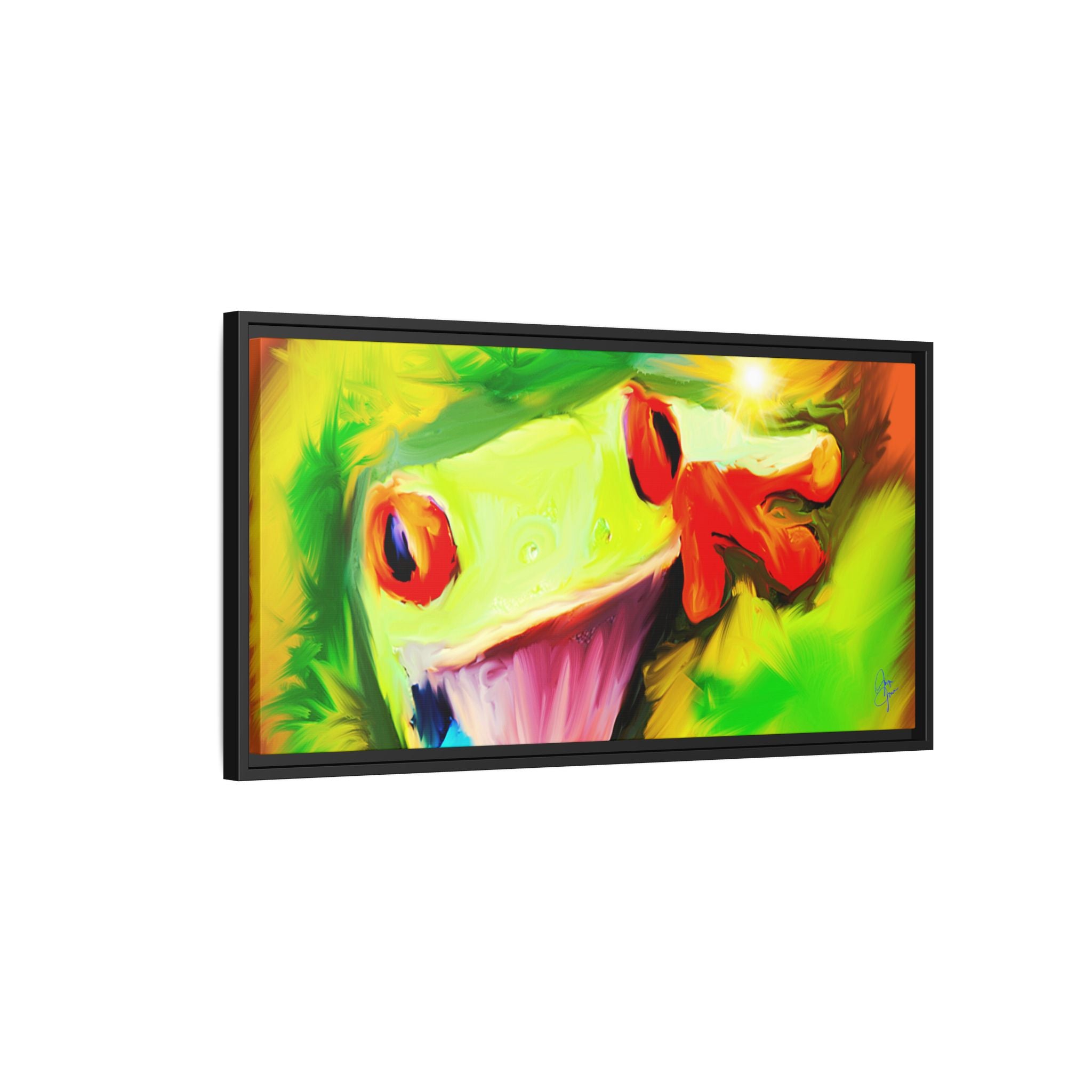 Colorful Tree Frog Matte Canvas Print — Framed Tropical Wall Art
