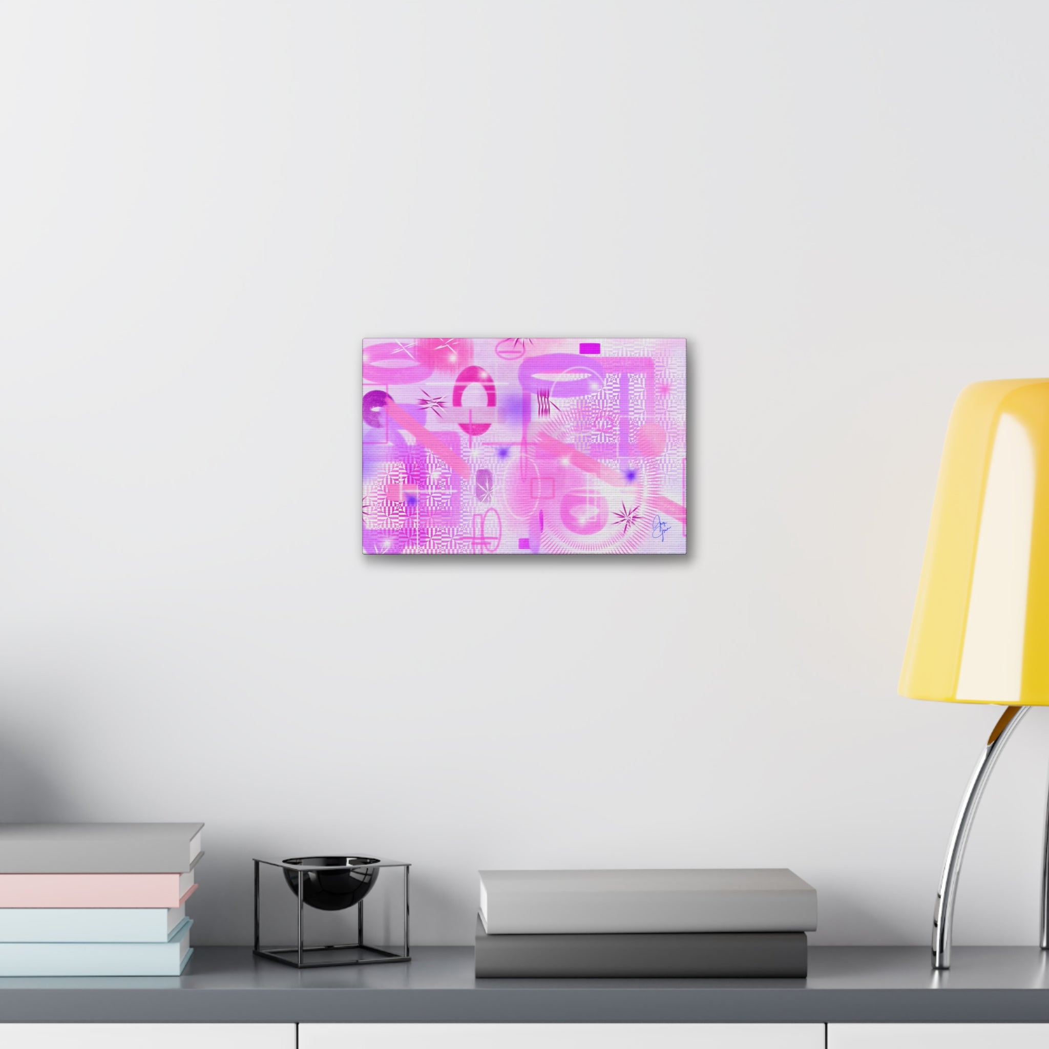 Abstract Pink Dream Canvas Wall Art — Modern Pastel Geometric Print