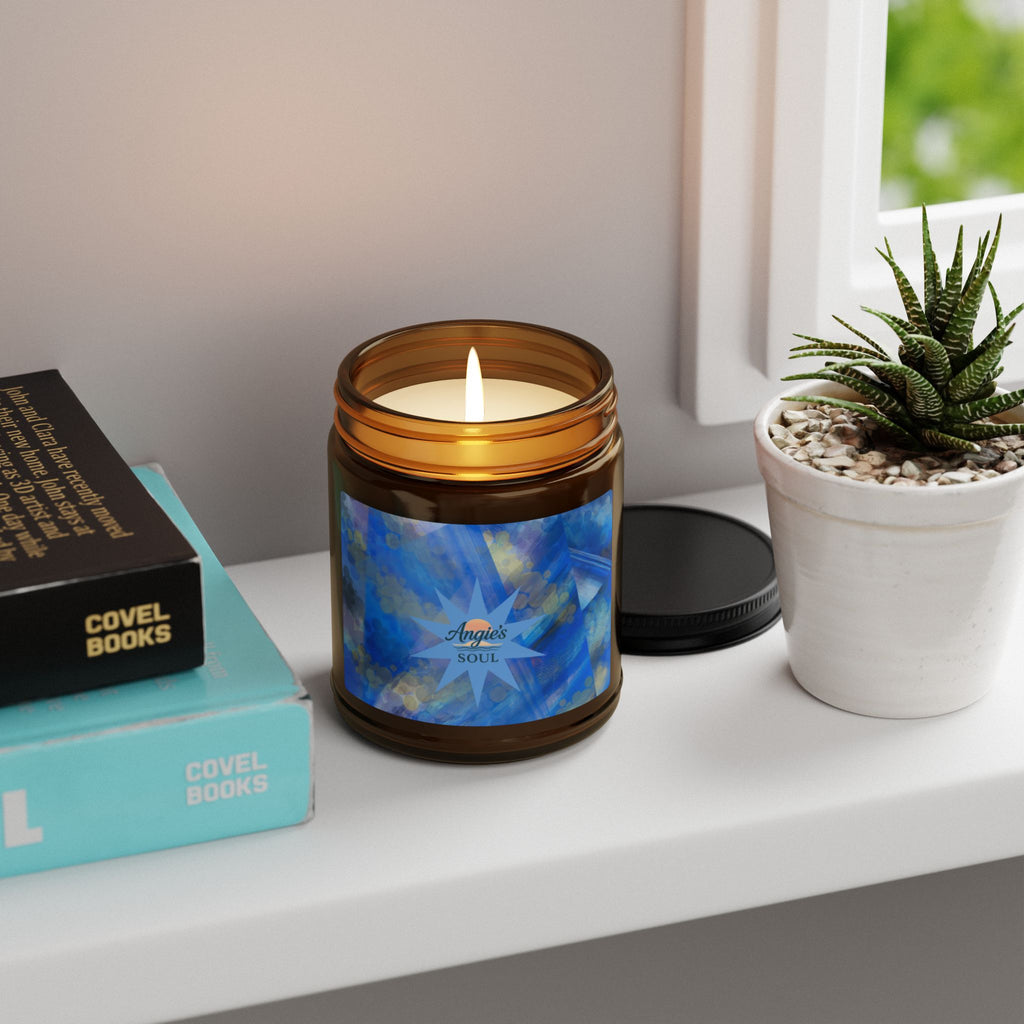 Amber Jar Soy Candle — Calming Blue Ocean Scented Candle (Multi-Size)
