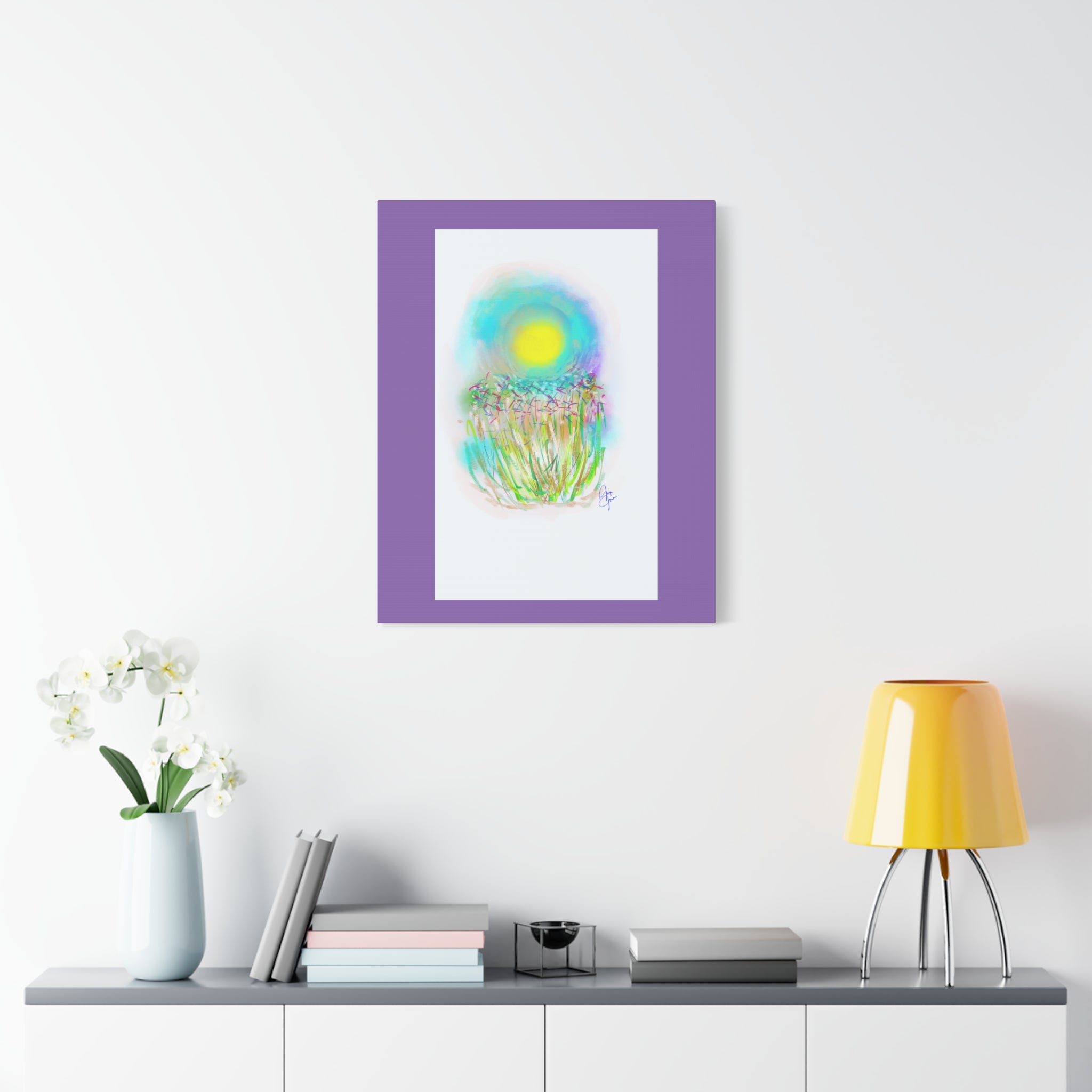 Sunlit Meadow Abstract Canvas Art — Bright Floral Wall Decor