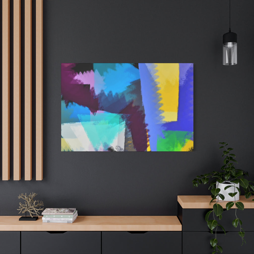 Abstract Color Burst Canvas Print — Vibrant Geometric Wall Art