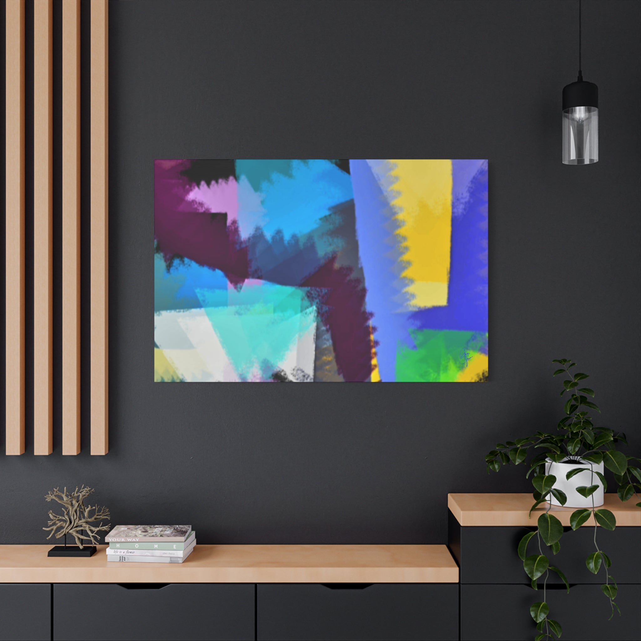 Abstract Color Burst Canvas Print — Vibrant Geometric Wall Art