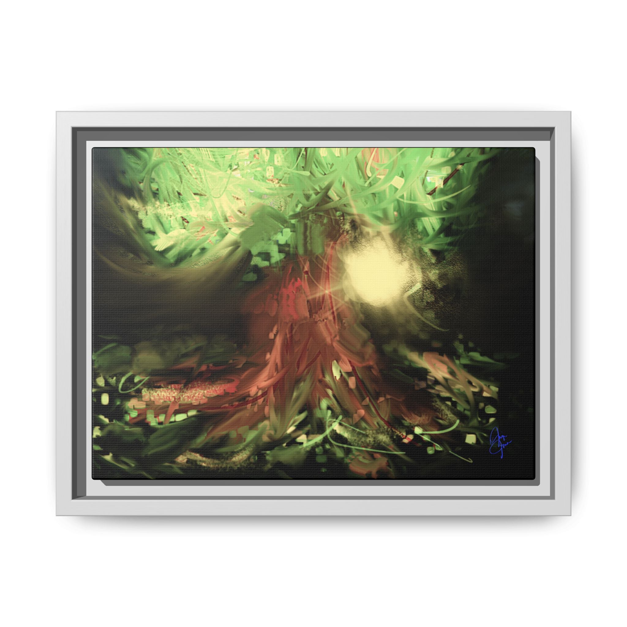 Sunset Tree Matte Canvas Framed Wall Art