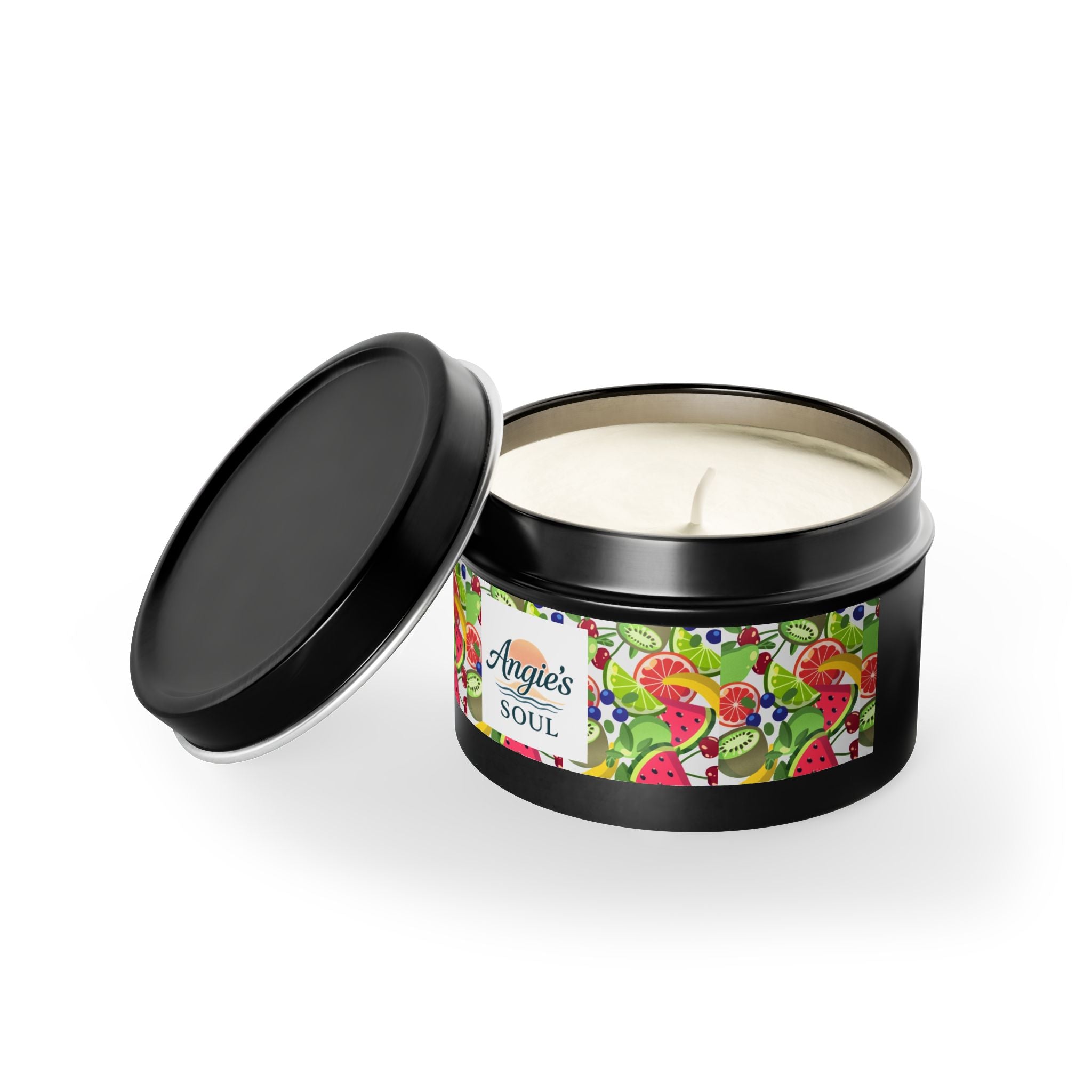 Tin Candle — Angie’s Soul Tropical Fruit Scented Tin Candle