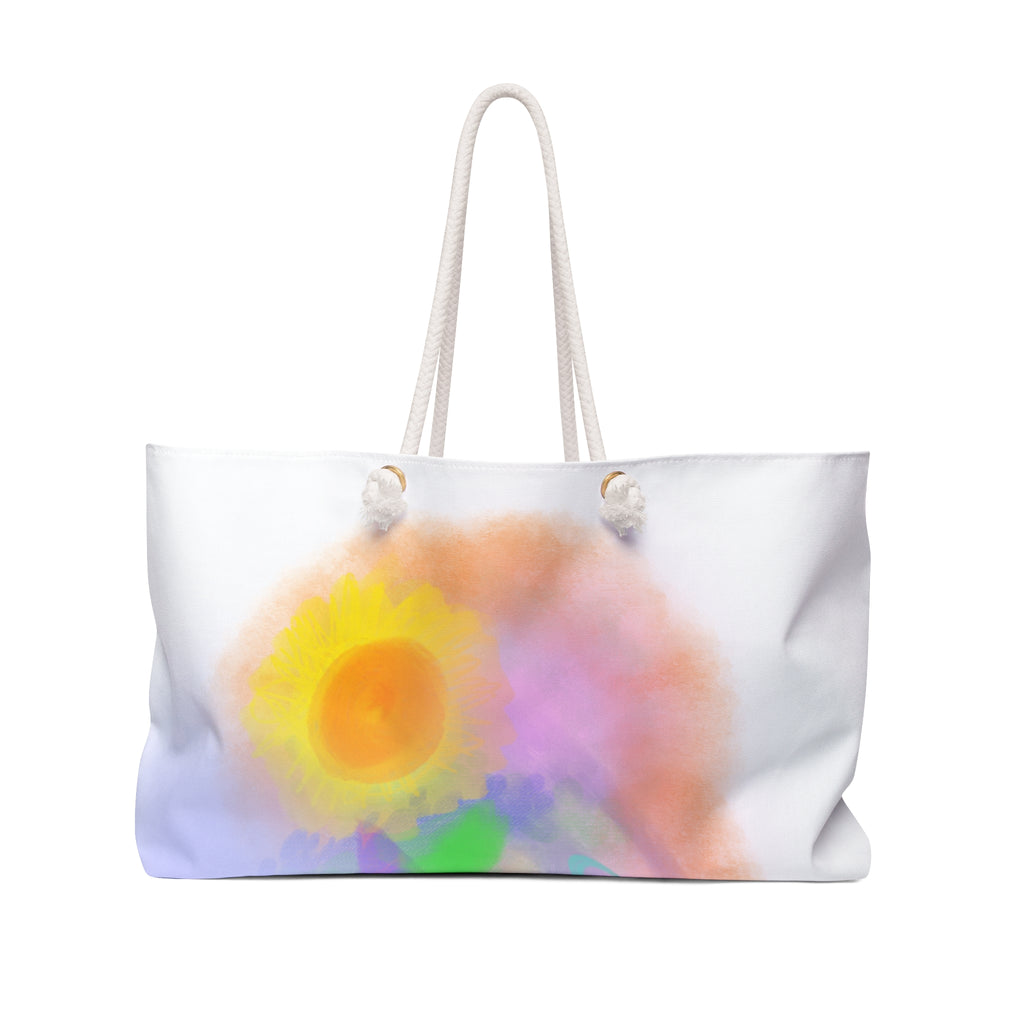 Sunrise Watercolor Weekender Bag – Colorful Abstract Tote for Travel & Beach
