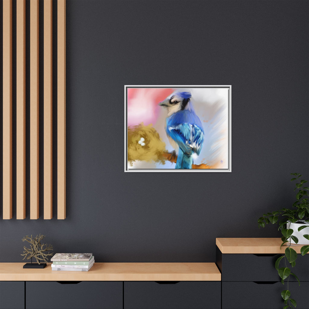 Blue Jay Art Print — Framed Matte Canvas Wall Art