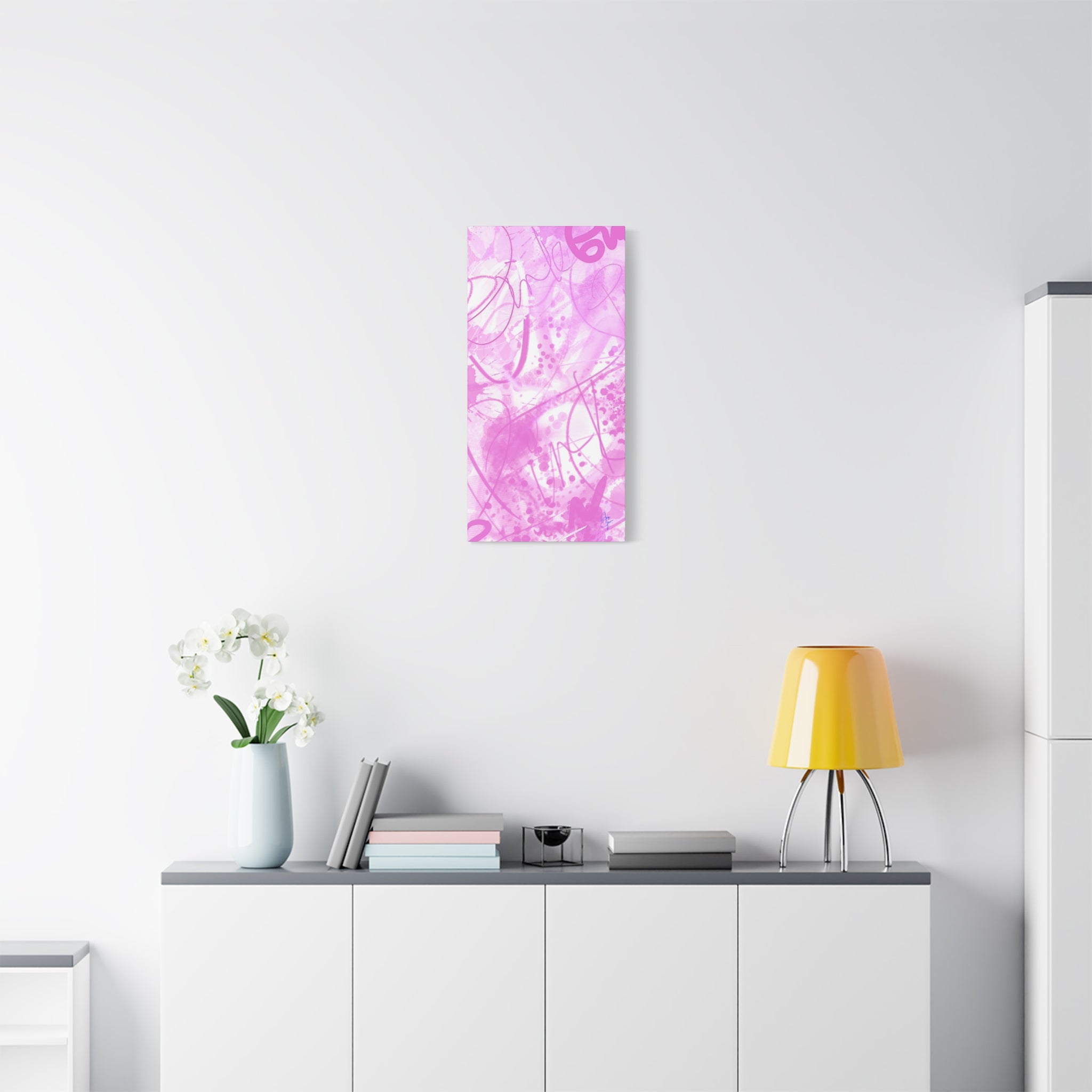 Pink Abstract Graffiti Matte Canvas