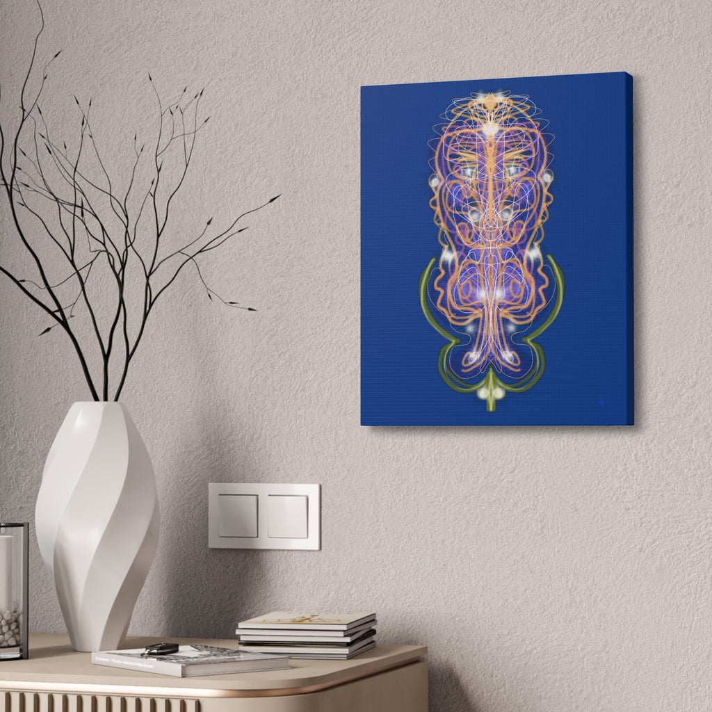 Mystic Symmetry Canvas — Abstract Spiritual Wall Art on Teal