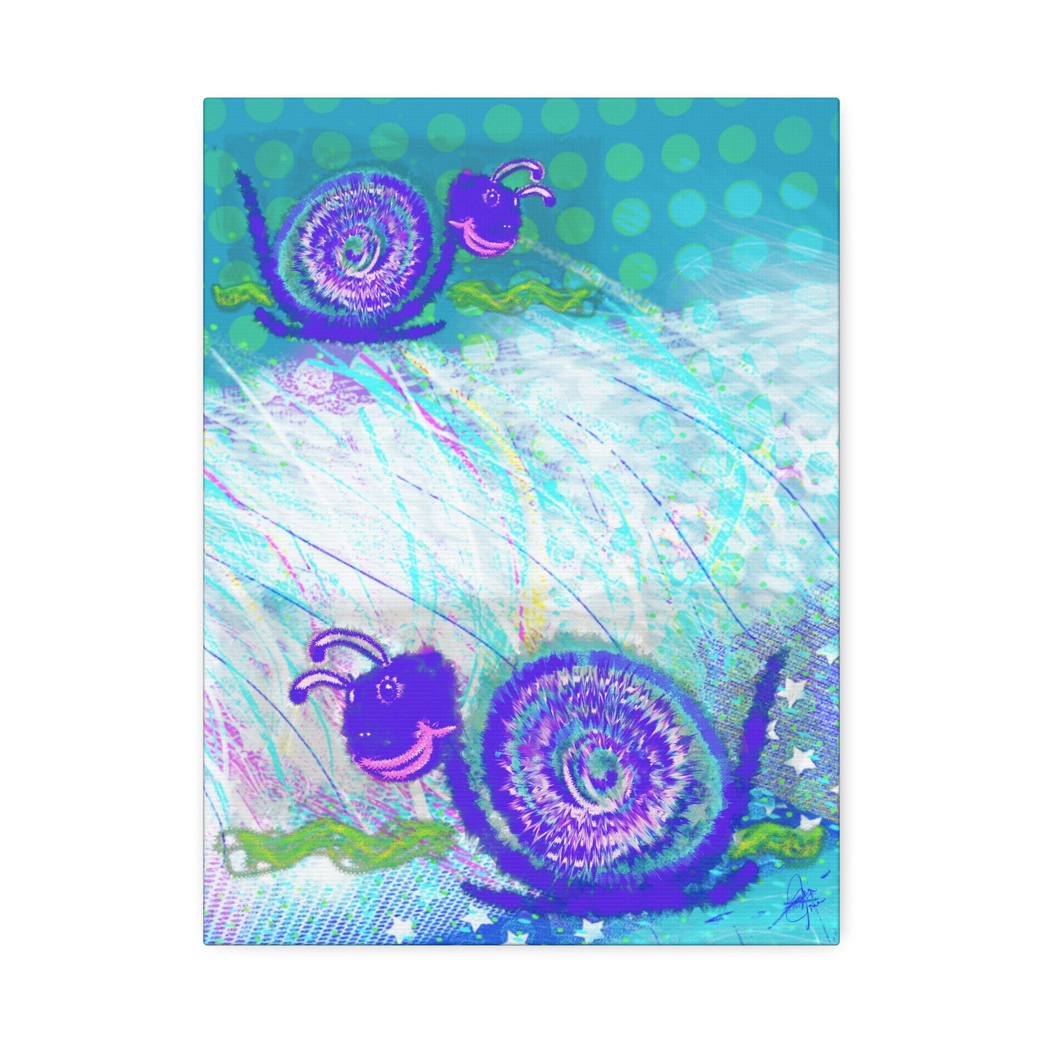 Cute Snail Nursery Wall Art Canvas – Stretched 1.5"