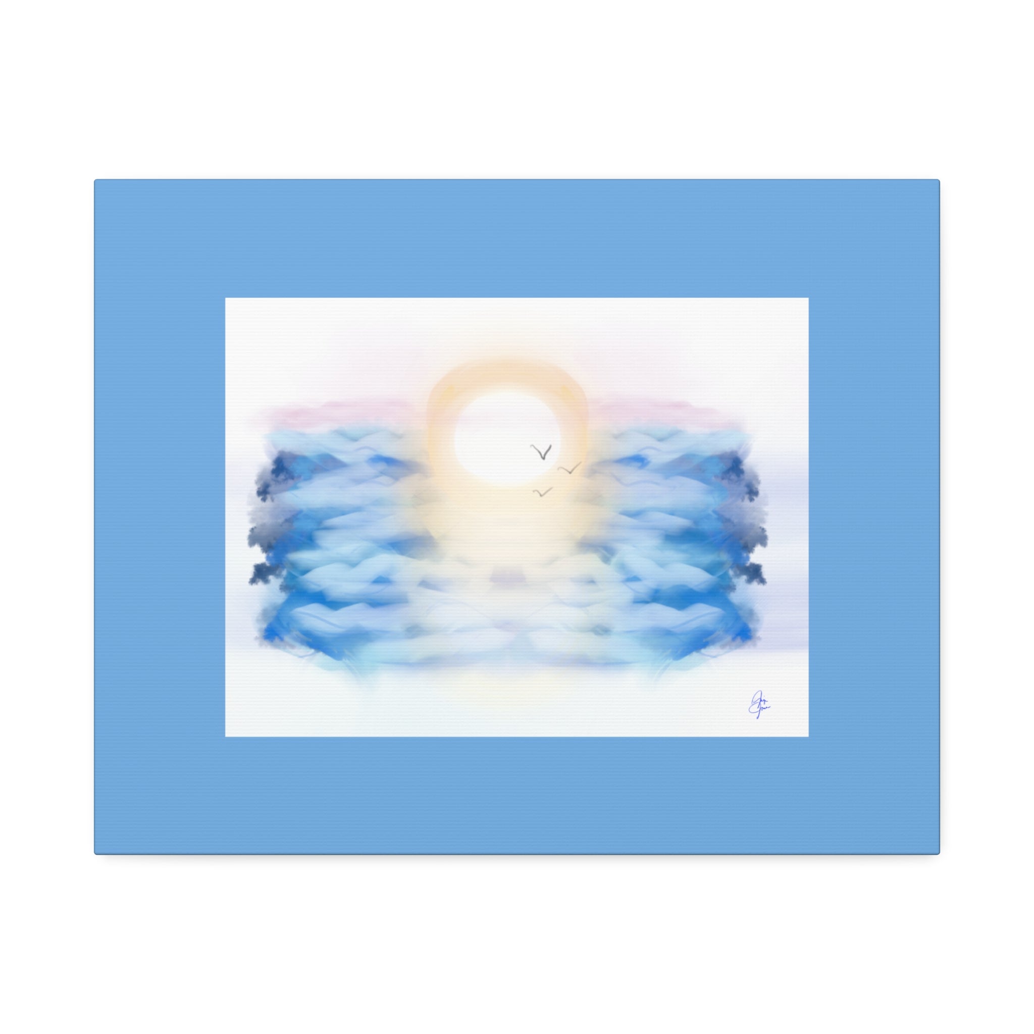 Sunrise Seascape Canvas Print — Soothing Ocean Wall Art, 1.5" Stretched