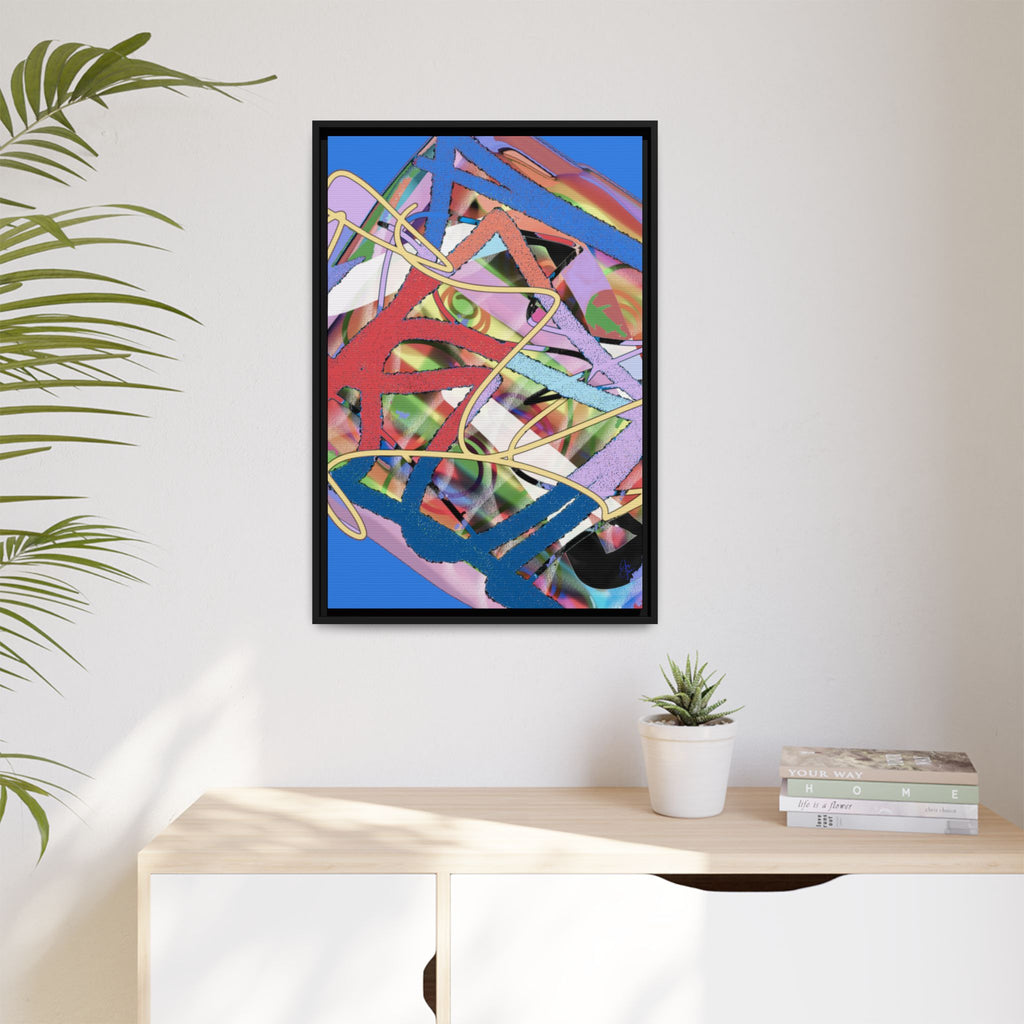 Abstract Multi‑Color Framed Canvas Art – Vibrant Modern Wall Decor