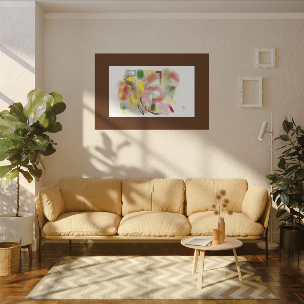 Abstract Color Burst Matte Canvas Wall Art — Green-Edged Stretched Print