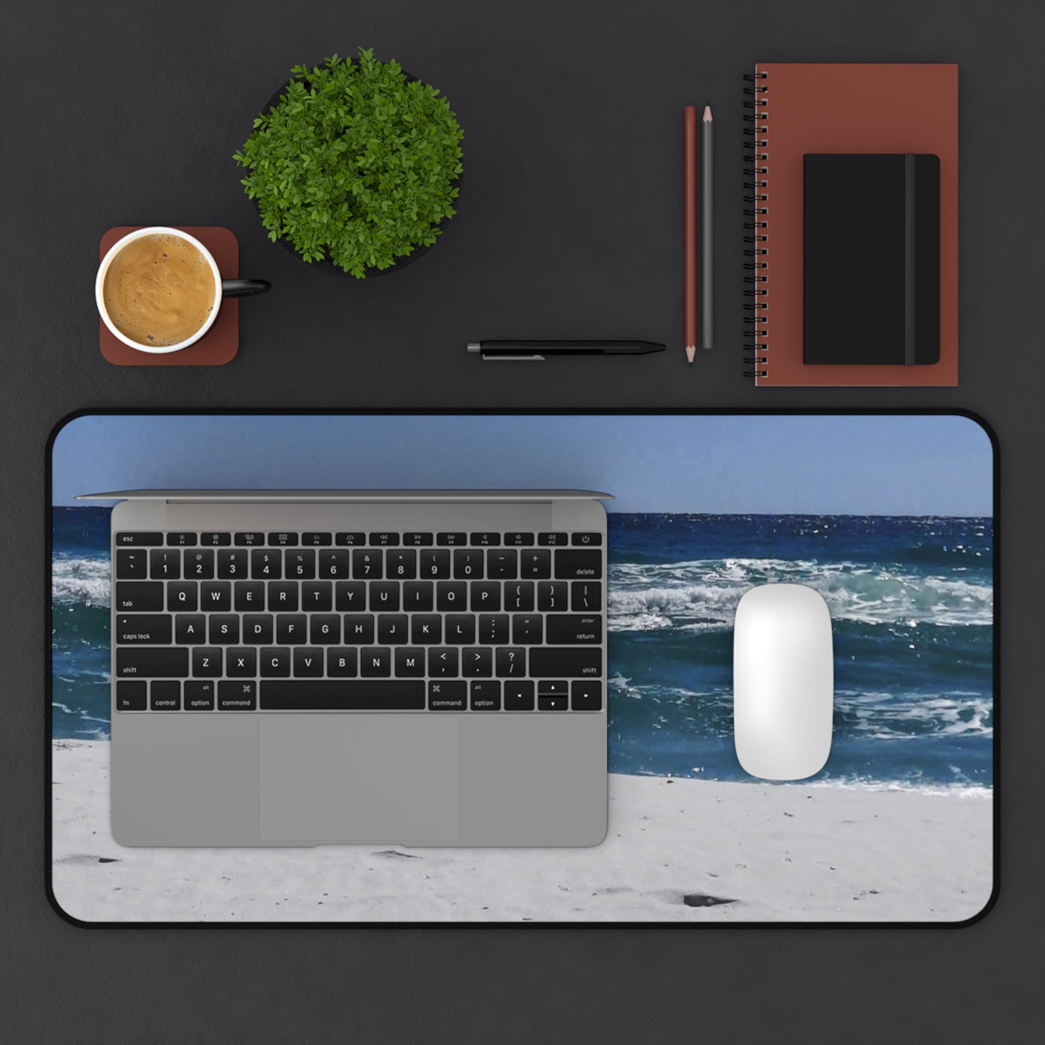Ocean Beach Desk Mat – Coastal Waves Mouse Pad for Home Office