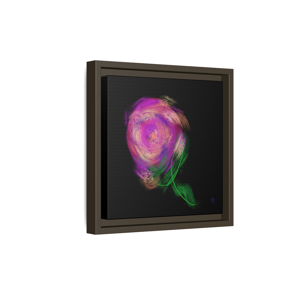 Abstract Rose Swirl Matte Framed Canvas — Multicolor Floral Wall Art
