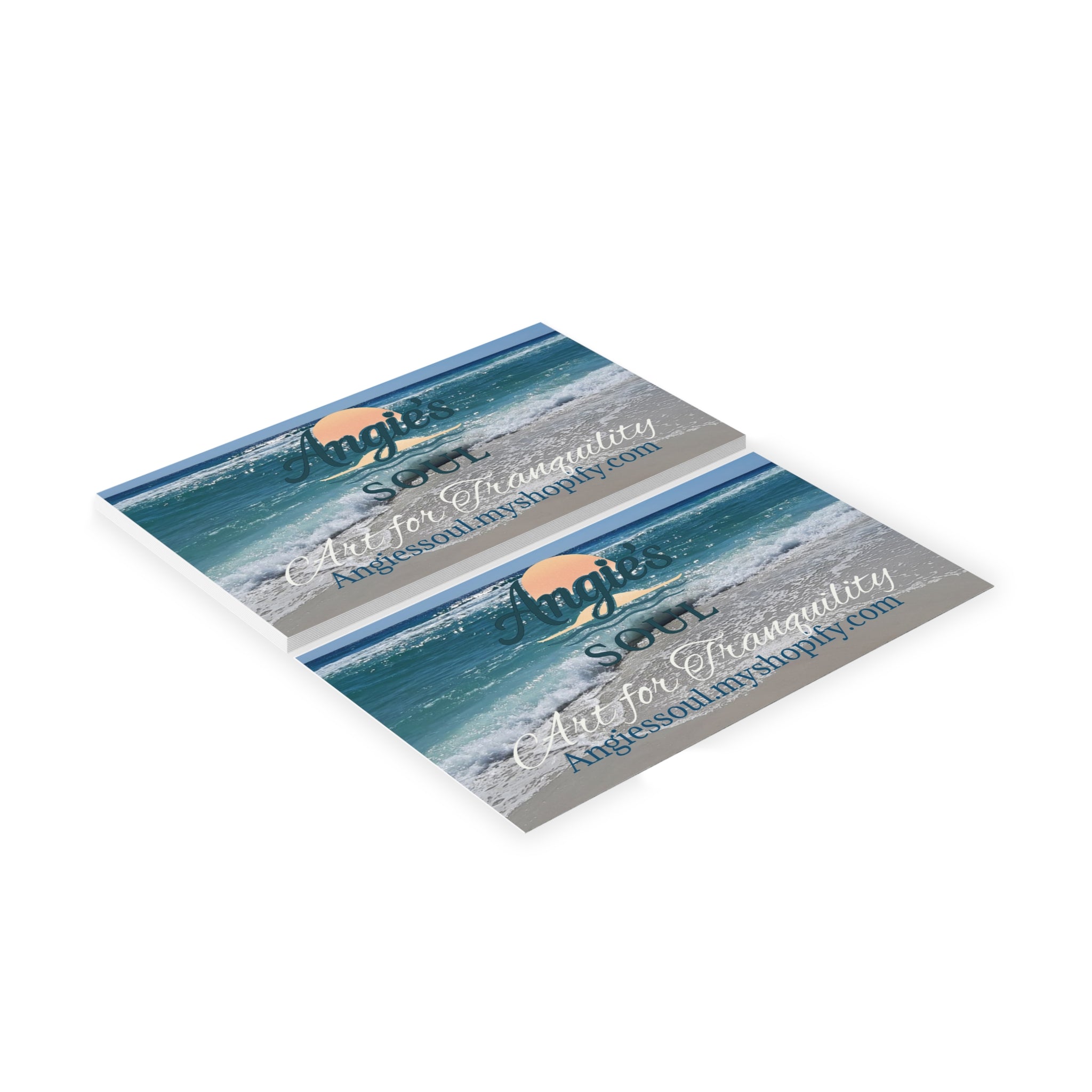 Tranquil Beach Business Cards — 'Art for Tranquility' Professional Cards