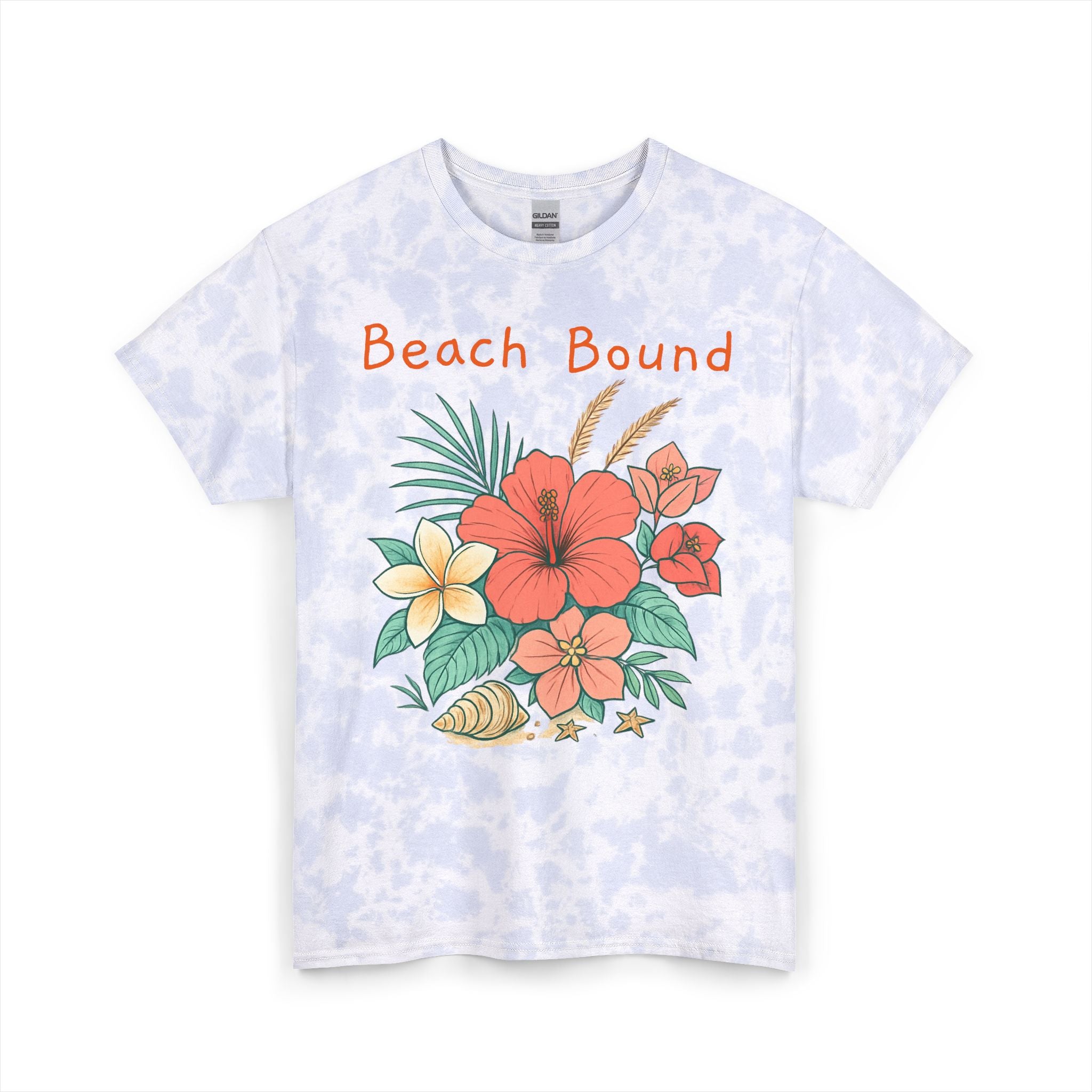Beach Bound Tie-Dye Tee — Floral Hawaiian Graphic Cotton T-Shirt