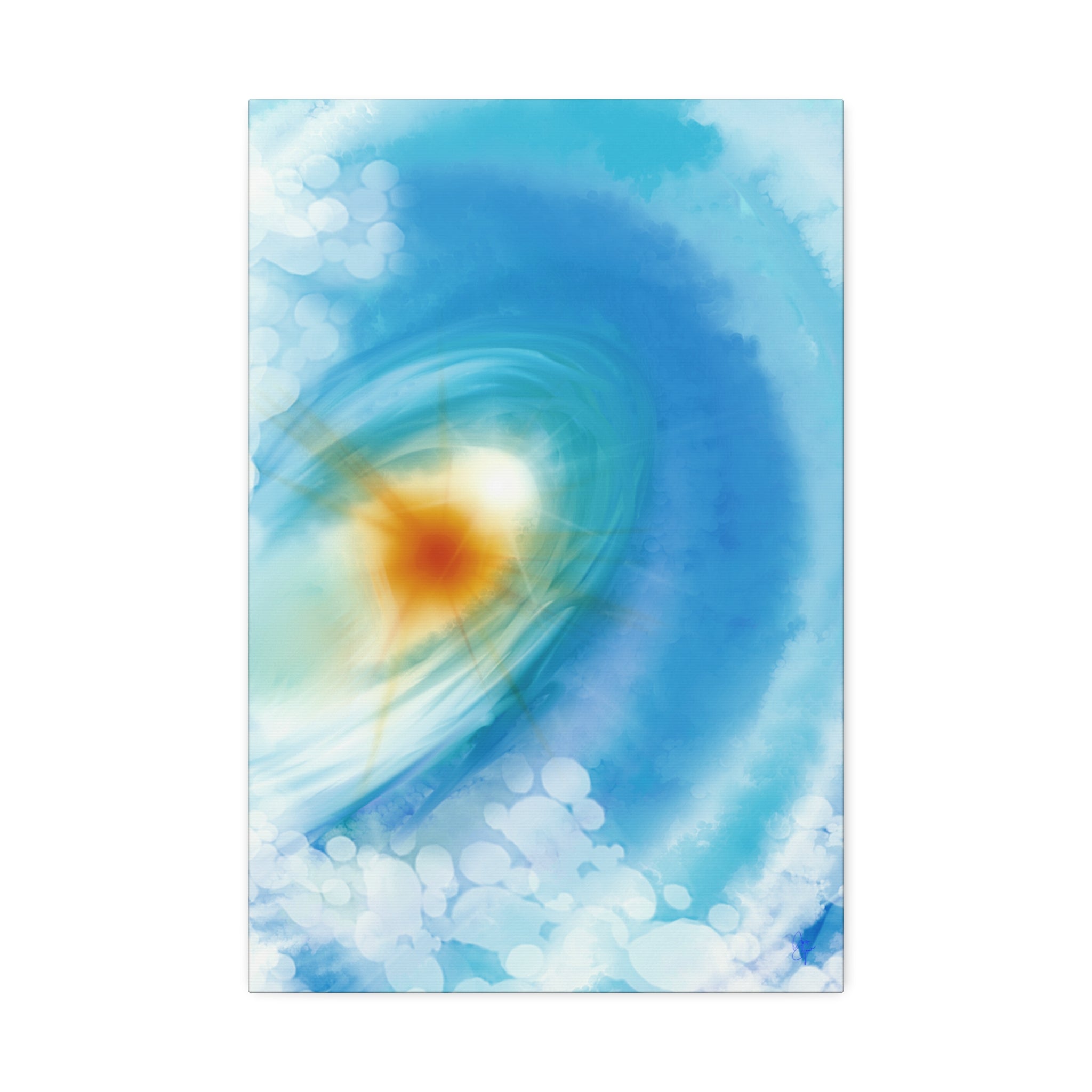Abstract Ocean Vortex Canvas Print — Blue Swirl Wall Art