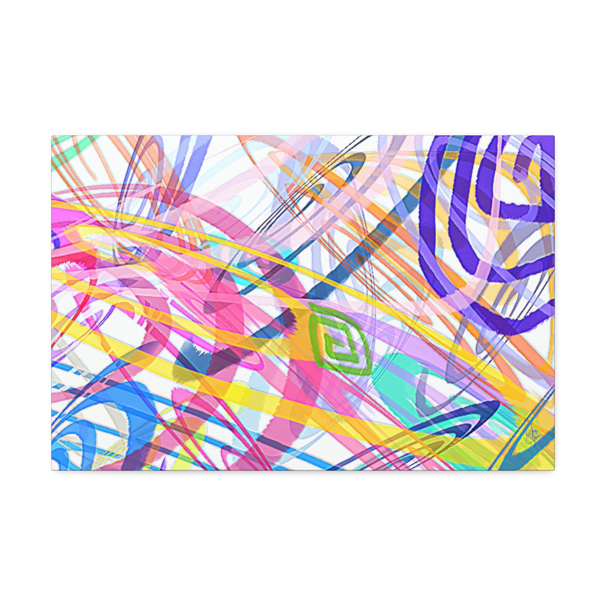 Abstract Rainbow Scribble Canvas – Colorful Modern Wall Art (1.5" Stretched)