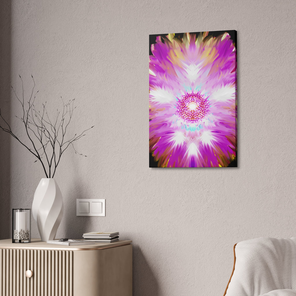 Pink Floral Mandala Canvas Print — Stretched Wall Art