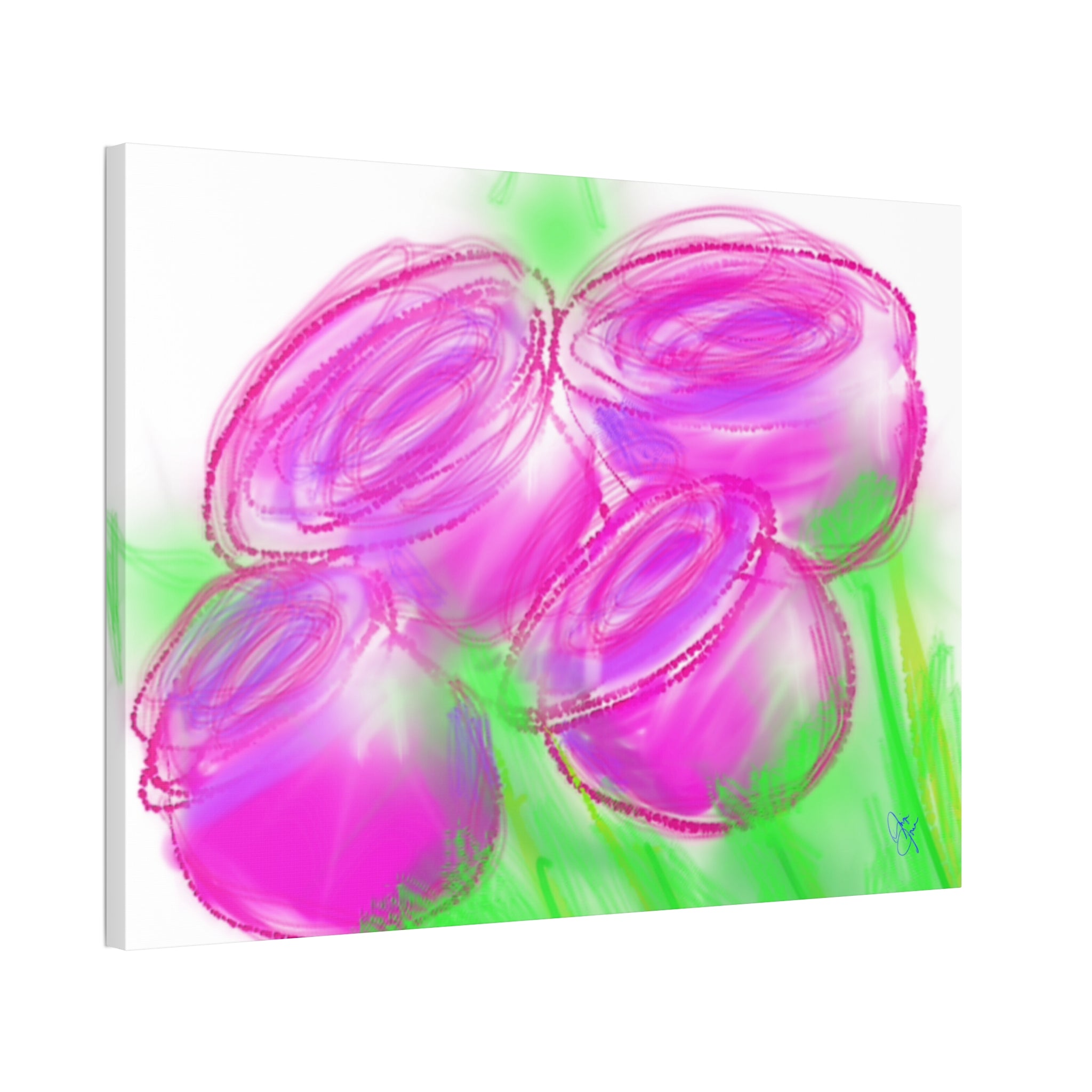 Pink Bloom Abstract Canvas
