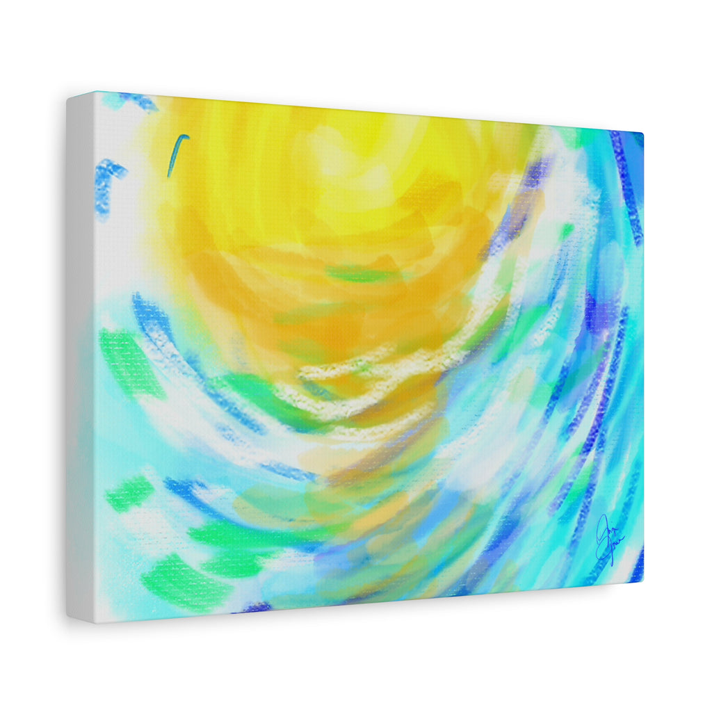 Abstract Sunburst Canvas Art — Vibrant Swirl Matte Stretched Canvas