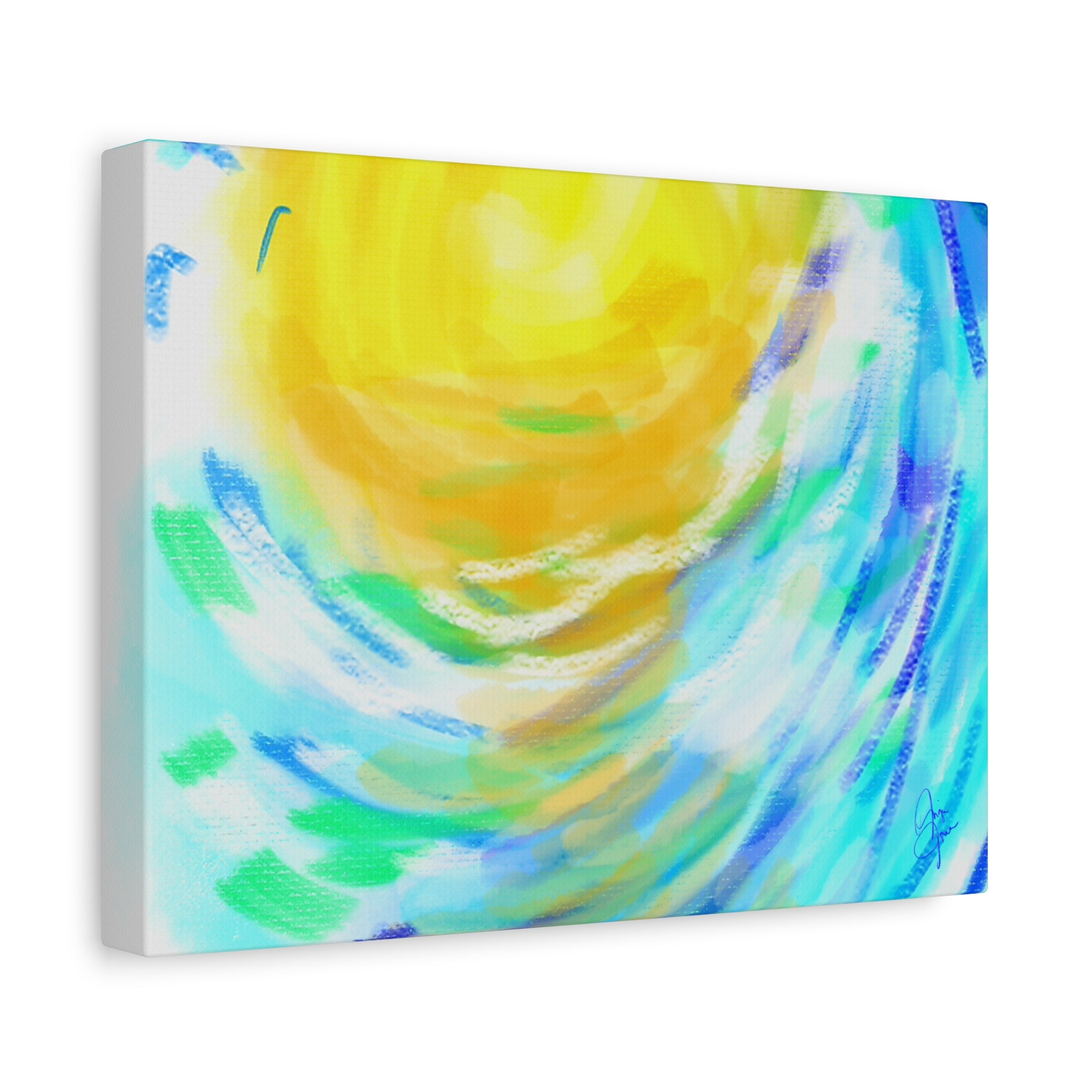 Abstract Sunburst Canvas Art — Vibrant Swirl Matte Stretched Canvas