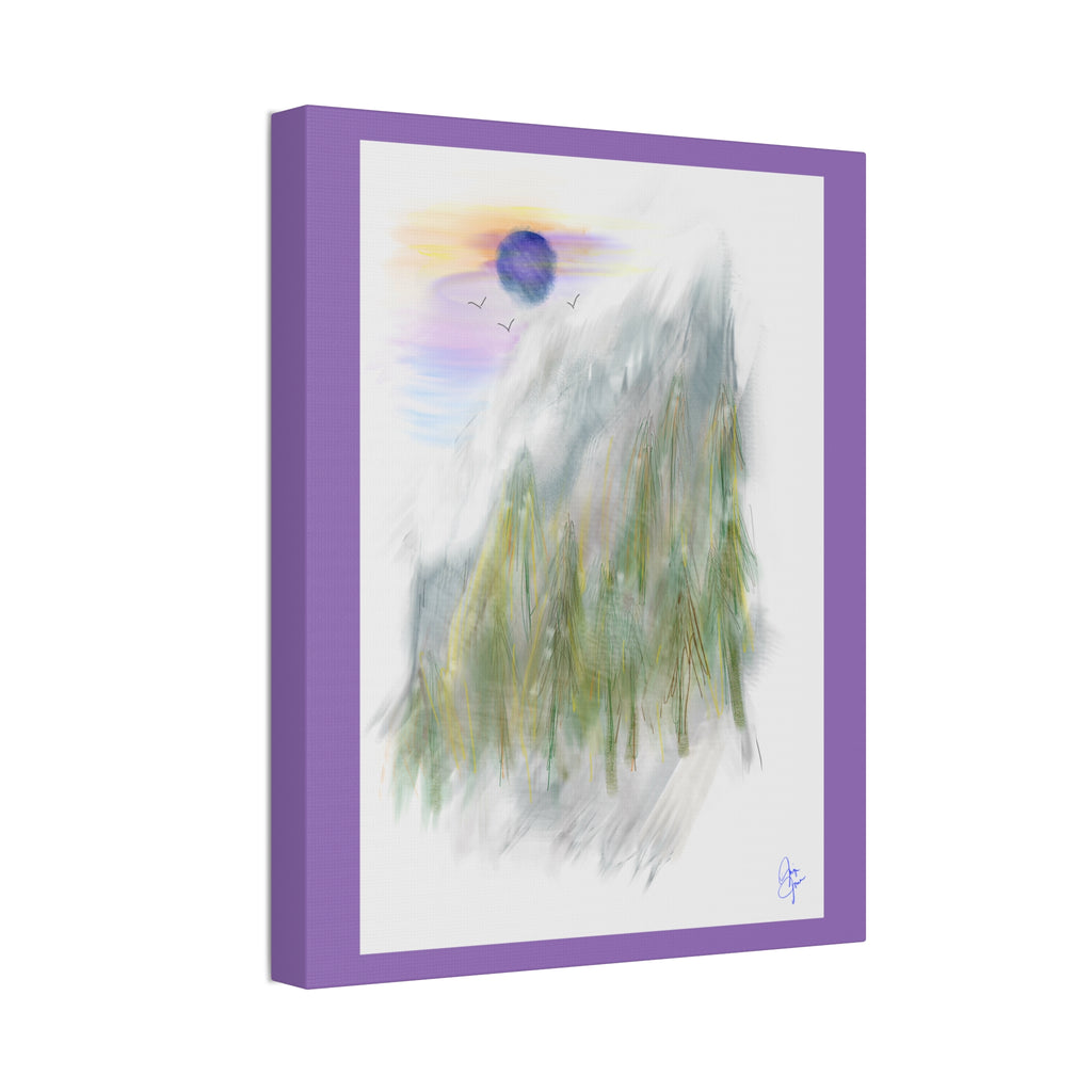 Mountain Mist Canvas Print — Green Stretched Wall Art